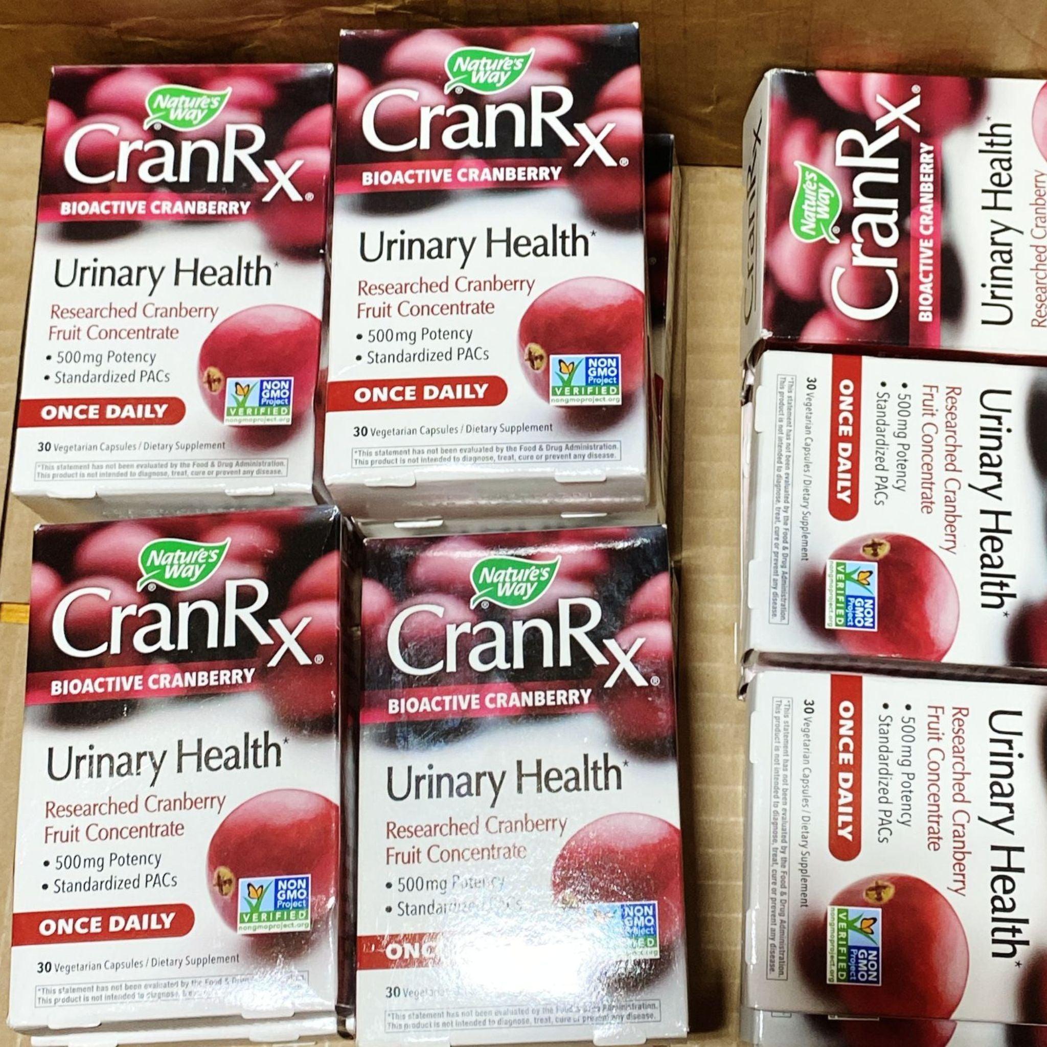 CranRx Bioactive Cranberry Urinary Health Supplement - 500mg Potency Cranberry Fruit Concentrate (30 Capsules) - Supports Bladder & UT Health for Women & Men