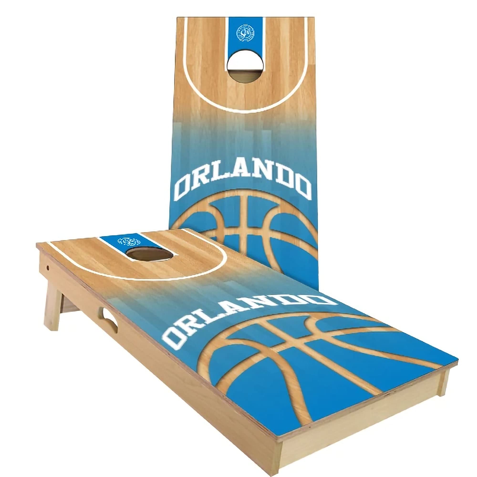 Skip's Garage Orlando Themed Cornhole Board Set - Premium 2 Boards & 8 Bags with Custom Sizes & Accessories - Perfect for Backyard Parties, Tailgating & Outdoor Games