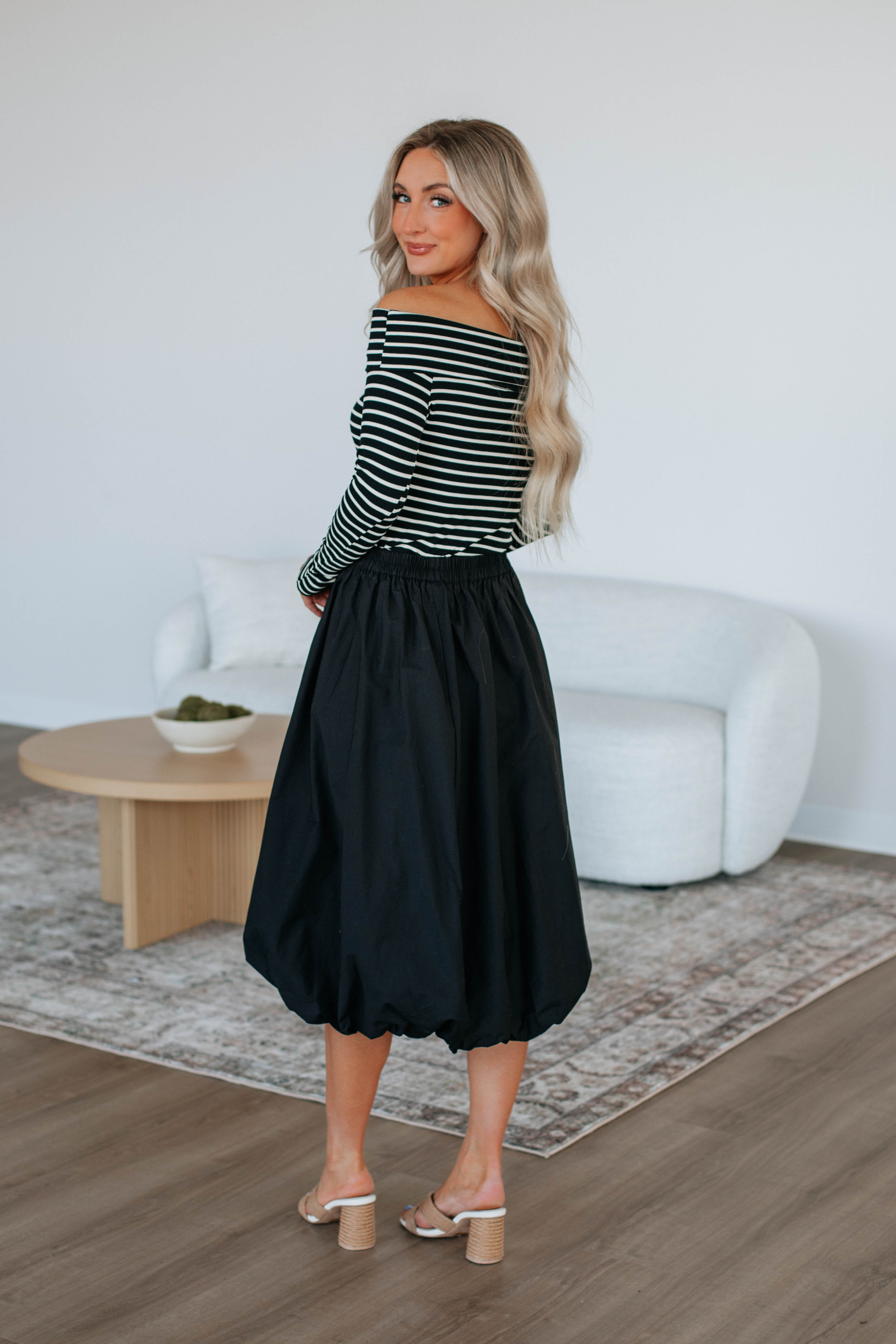 Mikala Midi Skirt for Women - Elegant Black Flowy Skirt for Casual & Office Wear | Perfect for Work, Dates & Special Occasions