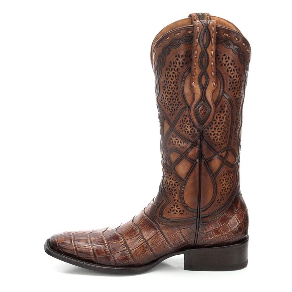 Men's Cuadra Copper Western Cowboy Alligator Boots – Genuine Leather, Stylish & Durable for Rodeo, Country Music & Western Fashion