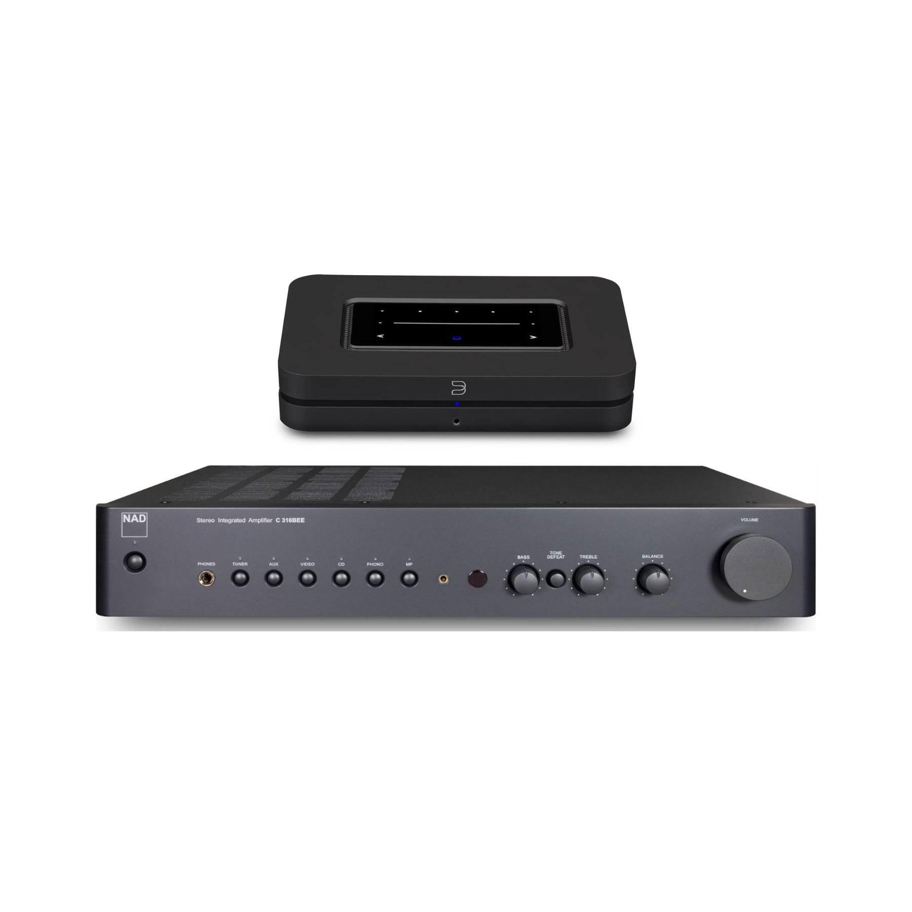 NAD C 316BEE V2 Integrated Stereo Amplifier with Bluesound NODE Wireless HiFi Music Streamer - Perfect for Home Audio Systems & Vinyl Record Players