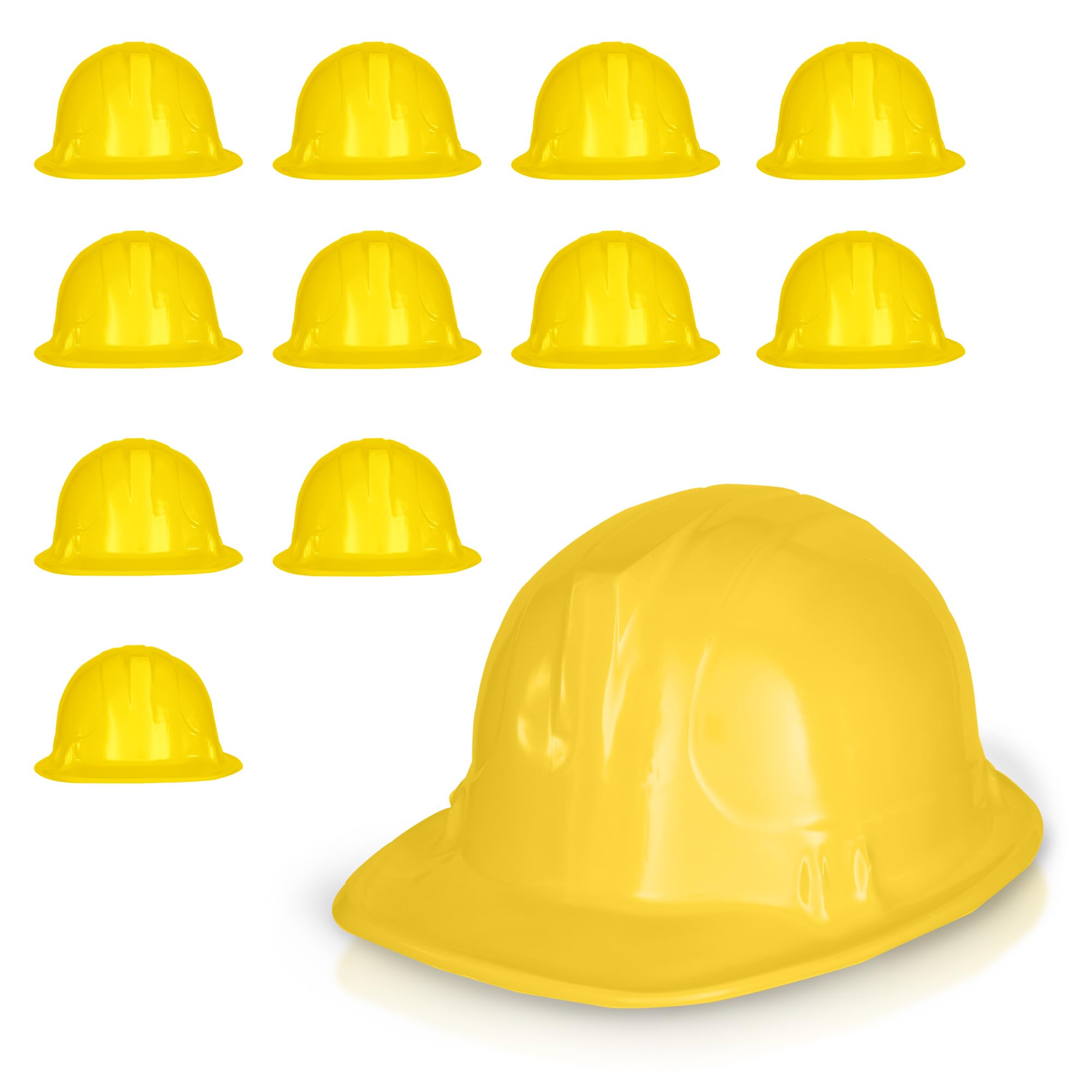 12 Pack Bulk Yellow Construction Hats - High Visibility Safety Hard Hats for Construction Workers, Road Crew & DIY Projects - OSHA Compliant Work Gear for Men & Women