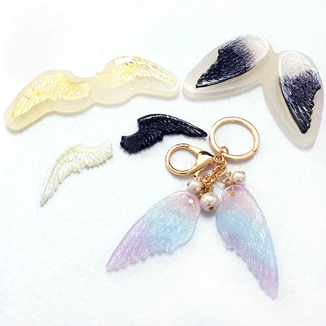 iSuperb 7-Piece Angel Wing Silicone Molds Set for DIY Resin Casting - UV Epoxy Keychain Molds for Jewelry, DIY Art, Home Decor & Gift Making (Perfect for Christmas Ornaments, Pendants & Craft Projects)