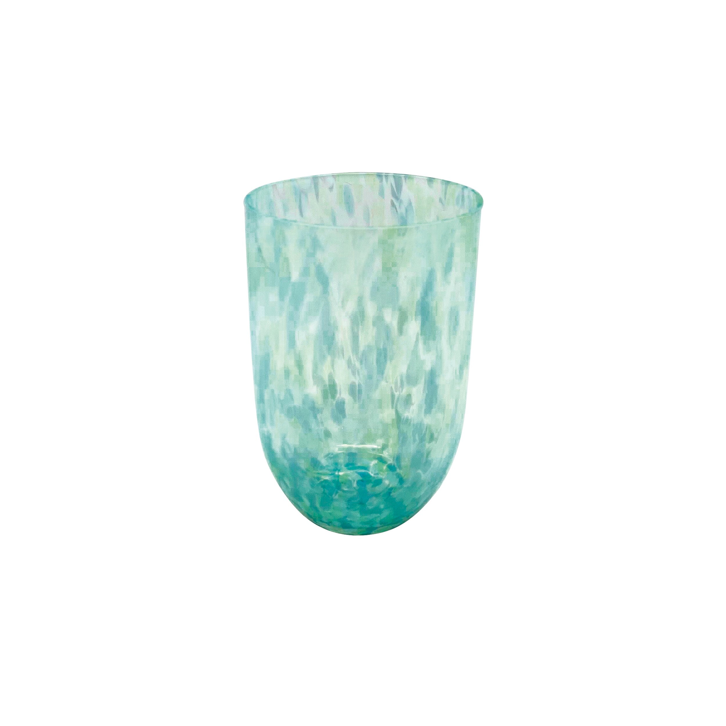 Pacific Blue Confetti Stemless Wine Glass - Set of 4, Shatterproof Party Cups for Champagne, Cocktails & Celebrations - Perfect for Weddings, Birthdays & Girls Night Out