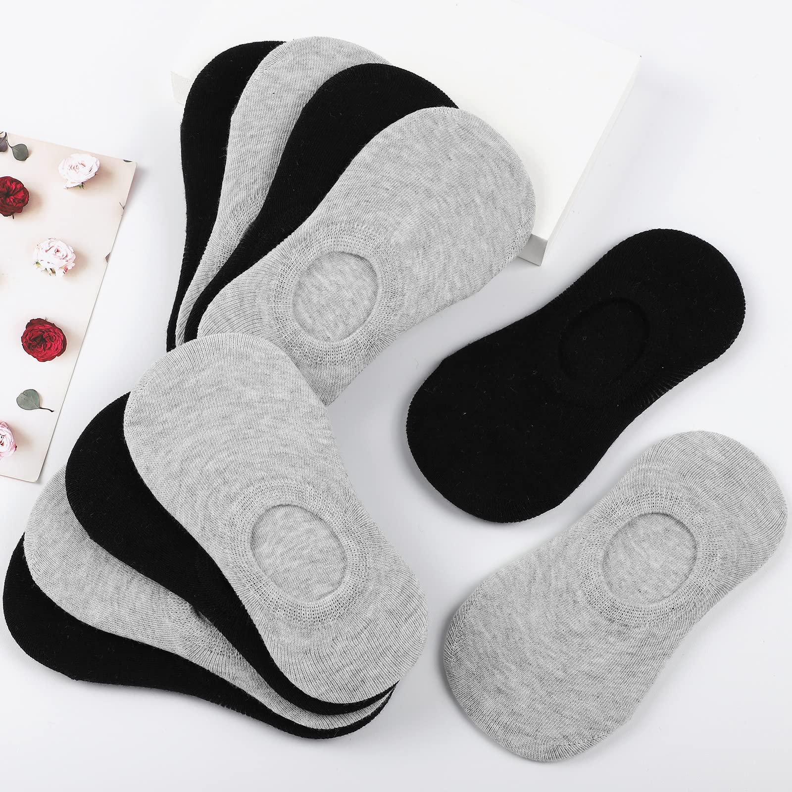 Witwot 10 Pairs No Show Socks for Kids - Non Slip Low Cut Ankle Socks for Girls & Boys - Perfect for School, Sports & Everyday Wear