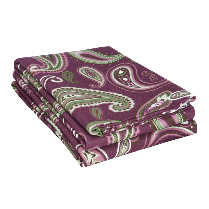 Soft Cotton Flannel Paisley 2-Piece Pillowcase Set - Luxury Bedding for Cozy Nights & Home Decor