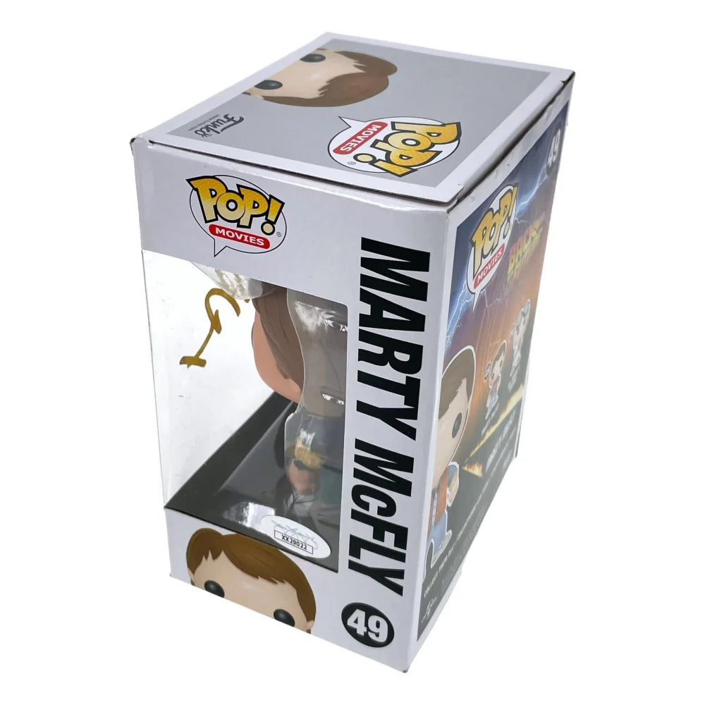 Michael J. Fox Autographed Back to the Future Funko Pop #49 Marty McFly with JSA COA - Limited Edition Collectible for Movie Fans & Pop Culture Enthusiasts