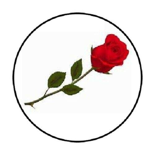 Premium Hilman Red Rose Envelope Seals - 48 Round 1.2