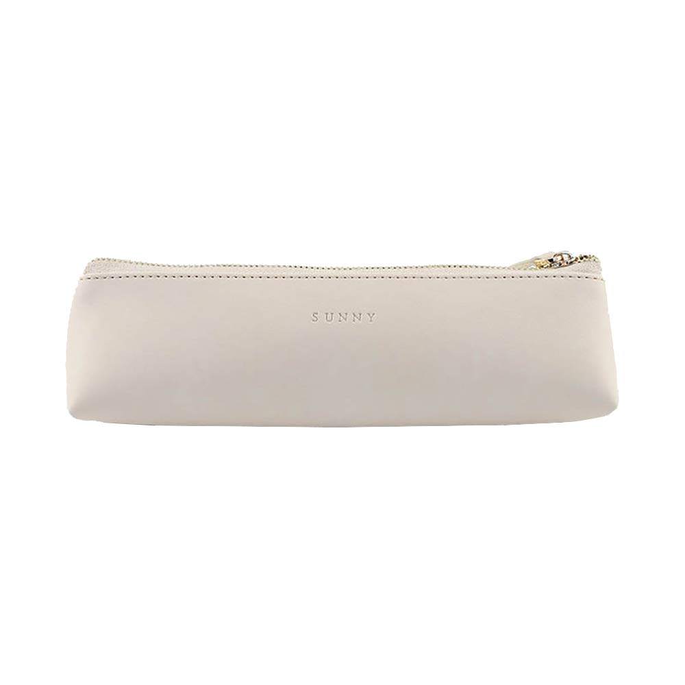 Doraking PU Leather Makeup Pouch - Cosmetic & Stationery Case for Students, Perfect for Pens & Pencils - Apricot