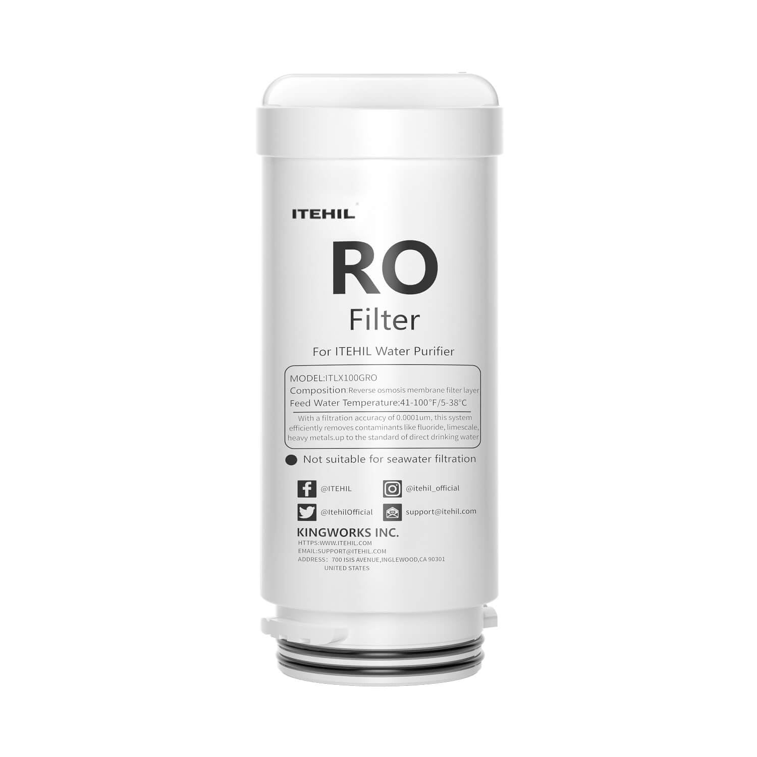 ITEHIL RO Water Filter Replacement - High Performance Reverse Osmosis Filter for Clean Drinking Water - Compatible with ITEHIL Water Purifiers - Perfect for Home, Office, and Kitchen Use