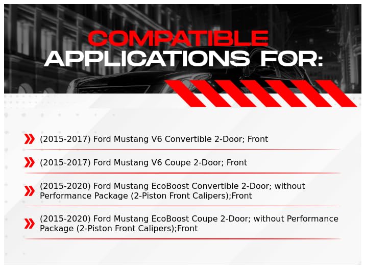 R1 Concepts Premium Ceramic Front Brake Pads and Rotors Kit - Compatible with 2015-2020 Ford Mustang GT, EcoBoost, V6 - High Performance Braking for Daily Driving & Track Use