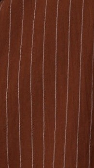 Kloa Women's Button Up Shirt - Brown Pinstripe Blouse for Office, Casual Wear & Business Attire