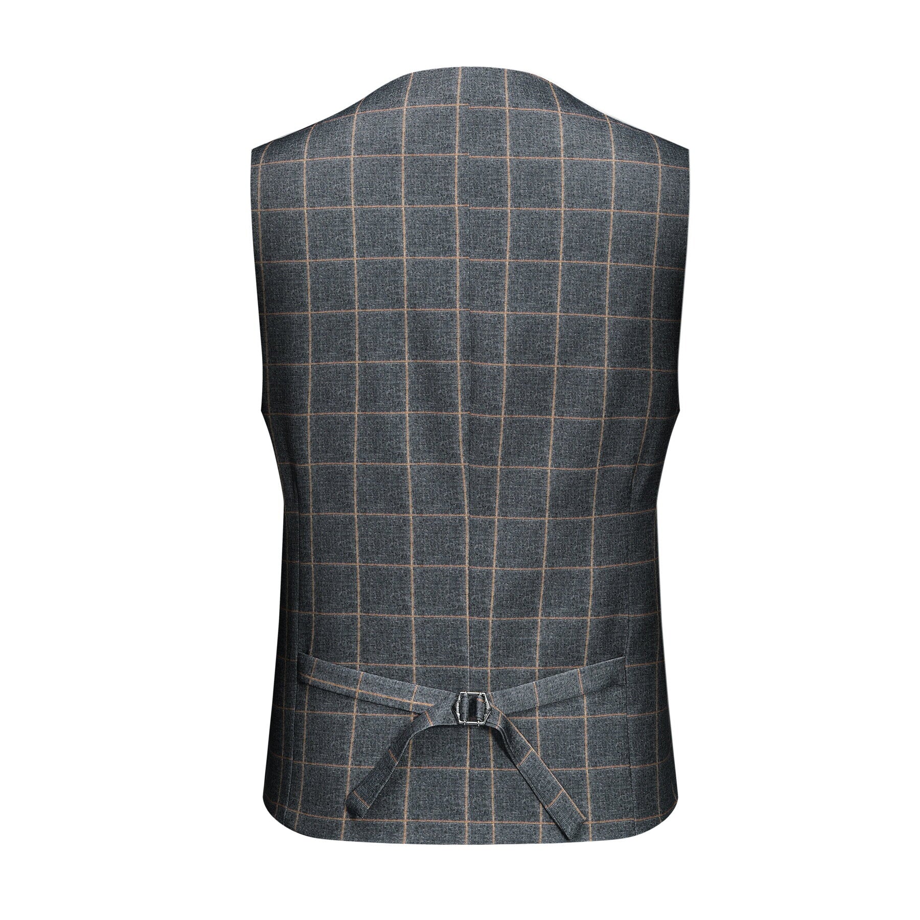 3 Piece Slim Fit Grey Plaid Modern Suit for Men - Business Formal & Wedding Attire - Office, Interviews & Special Occasions