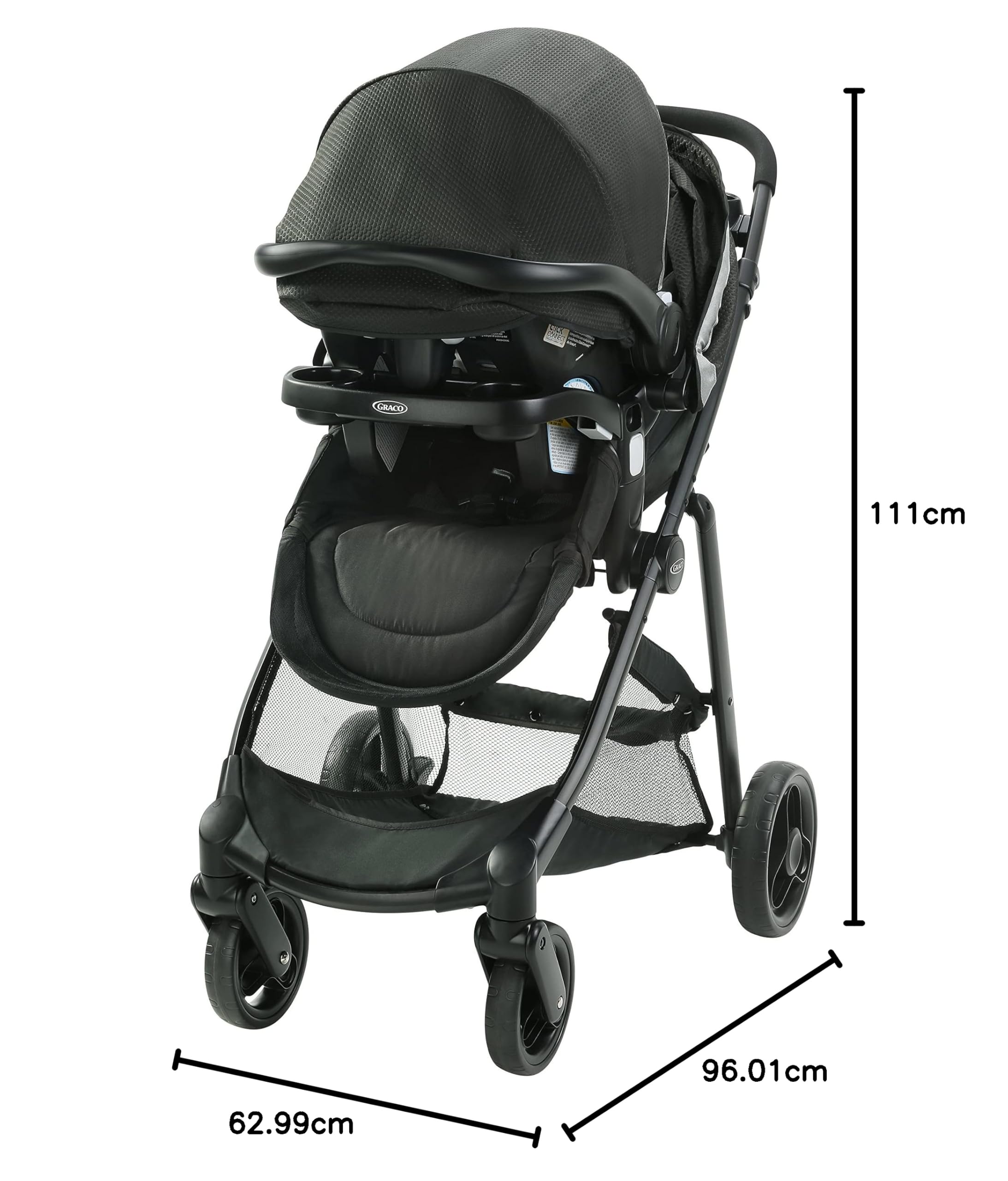 Graco® Modes™ Element Travel System with Myles Design - Lightweight Stroller & Infant Car Seat Combo for Newborns to Toddlers | Perfect for City Walks, Shopping Trips & Family Outings