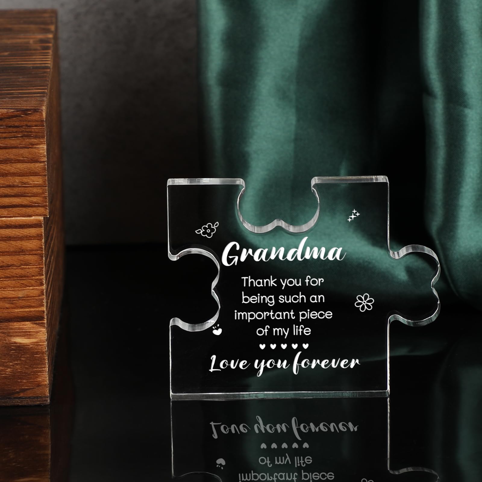 Funnli Acrylic Plaque for Grandma - Mother's Day Birthday Gift - 3.35x2.76in Desk Decor for Home Office