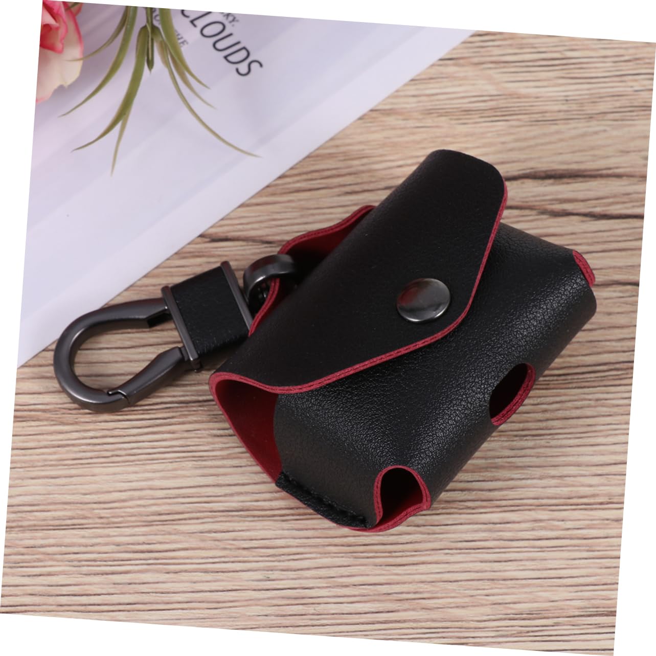 2-Pack Cute Imitation Leather Keychain Earphone Case for AirPods Pro - Anti-Loss Protective Cover with Carabiner Clip | Perfect for Gym, Travel & Daily Commute