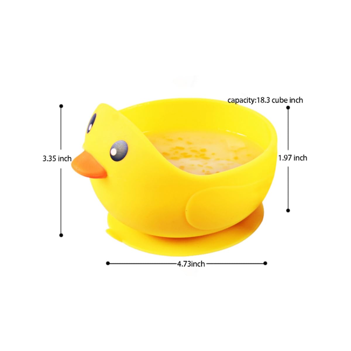 **Non-Slip Silicone Baby Bowl with Suction Base & Curved Walls – Cute Duck Design for Toddler Self-Feeding | Perfect for First Foods, Snacks & Mess-Free Mealtime**    *(Use for baby-led weaning, daycare lunches, or travel-friendly mealtime!)*