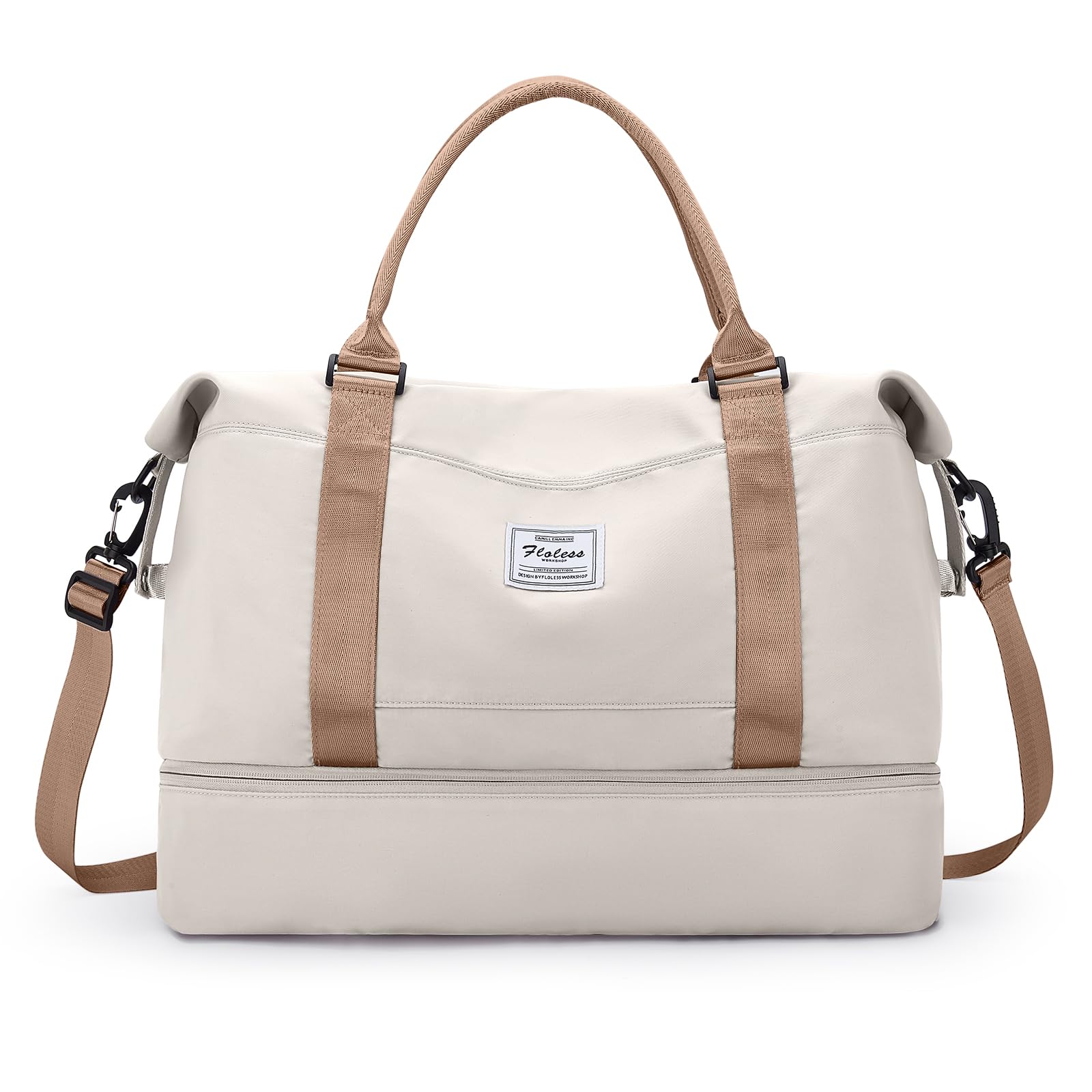 Waterproof Travel Duffel Bag with Separate Shoes Compartment - Lightweight Overnight Weekender Bag for Women - Perfect Carry-On Personal Item for Gym, Work & Weekend Getaways