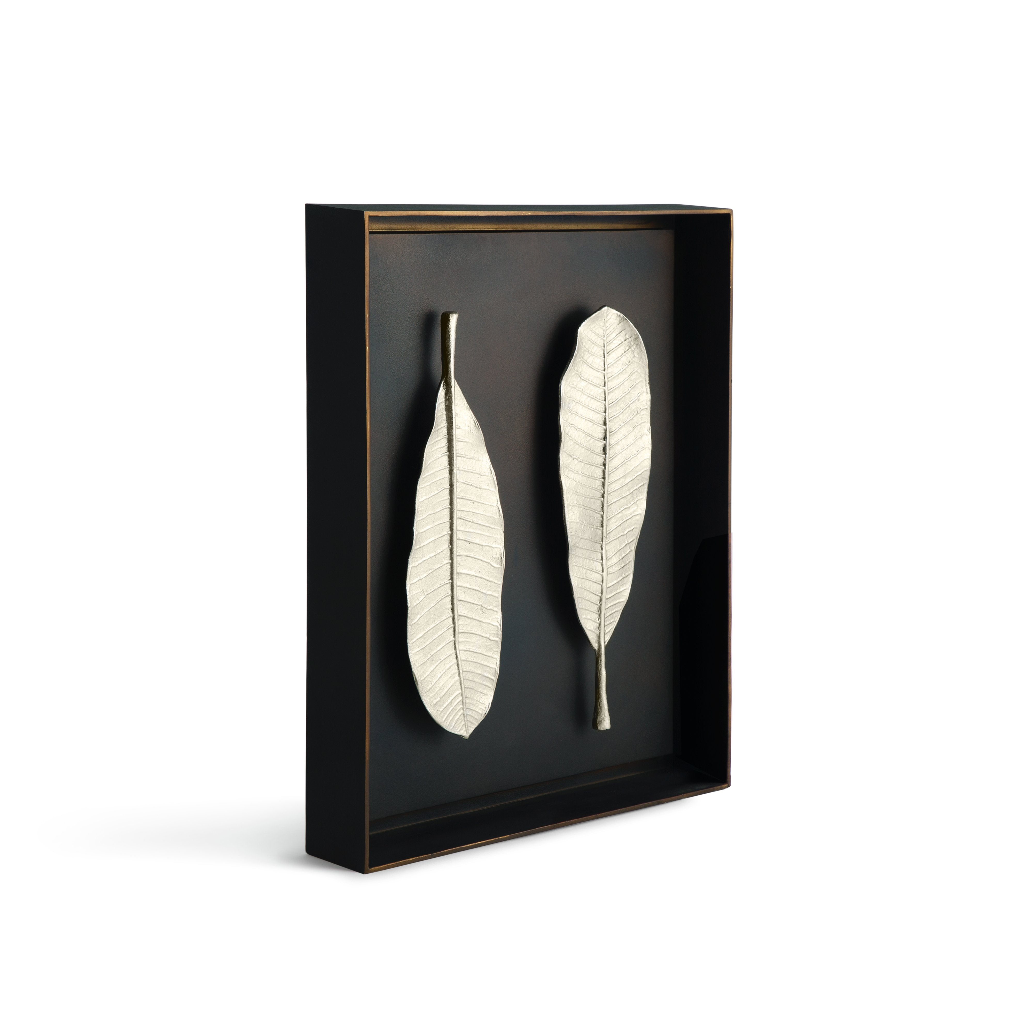Handmade Champa Leaf Shadow Box - Natural Floral Wall Art Decor for Home & Office - Perfect for Boho, Farmhouse, and Zen Interior Design Styles