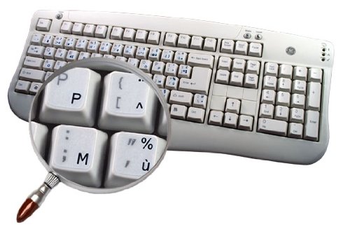 French AZERTY Keyboard Stickers - Black Letters on Clear Background for Desktop, Laptop & Notebook | Perfect for Typing, Coding & Multilingual Work