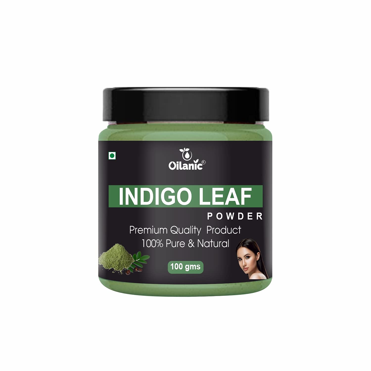 Oilanic 100% Pure Natural Indigo Leaf Powder for Skin & Hair Care - 2 Jars (200g) | Organic Hair Dye, Scalp Treatment & Skin Brightening | DIY Beauty & Ayurvedic Remedies
