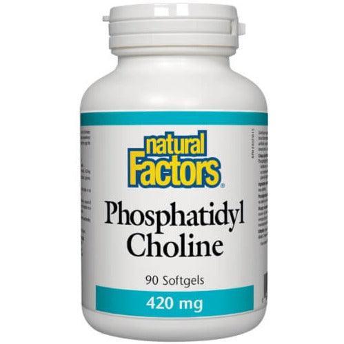 Natural Factors Phosphatidyl Choline 420mg - 90 Softgels for Brain Health & Liver Support | Supports Memory, Focus & Detox | Non-GMO Supplement for Adults
