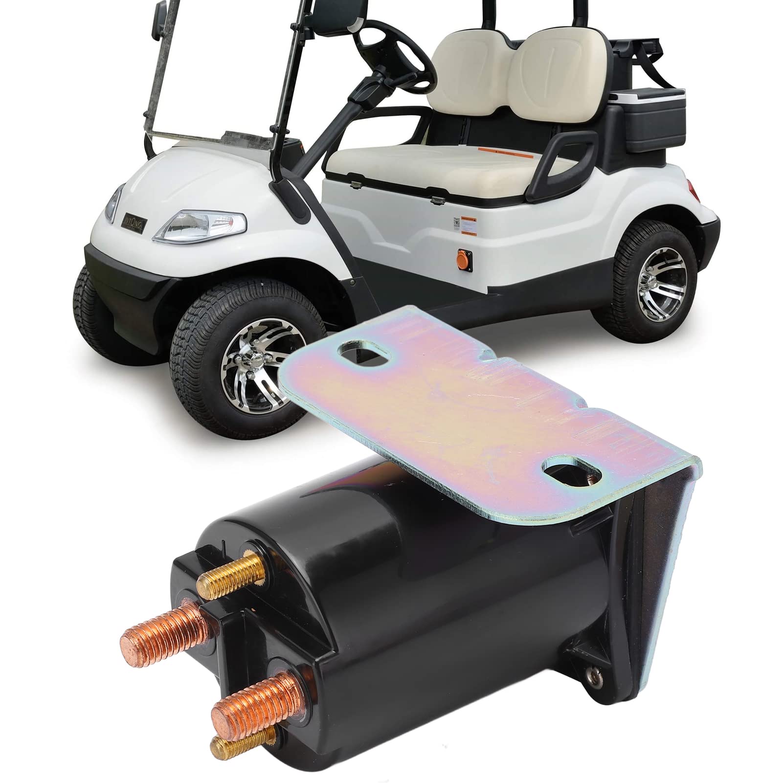 12V Solenoid Relay Assembly JF2-H1950-00 - 4 Terminals Replacement for G2 G8 G9 G11 G14 G16 - Compatible with Golf Carts, Utility Vehicles & Small Engines