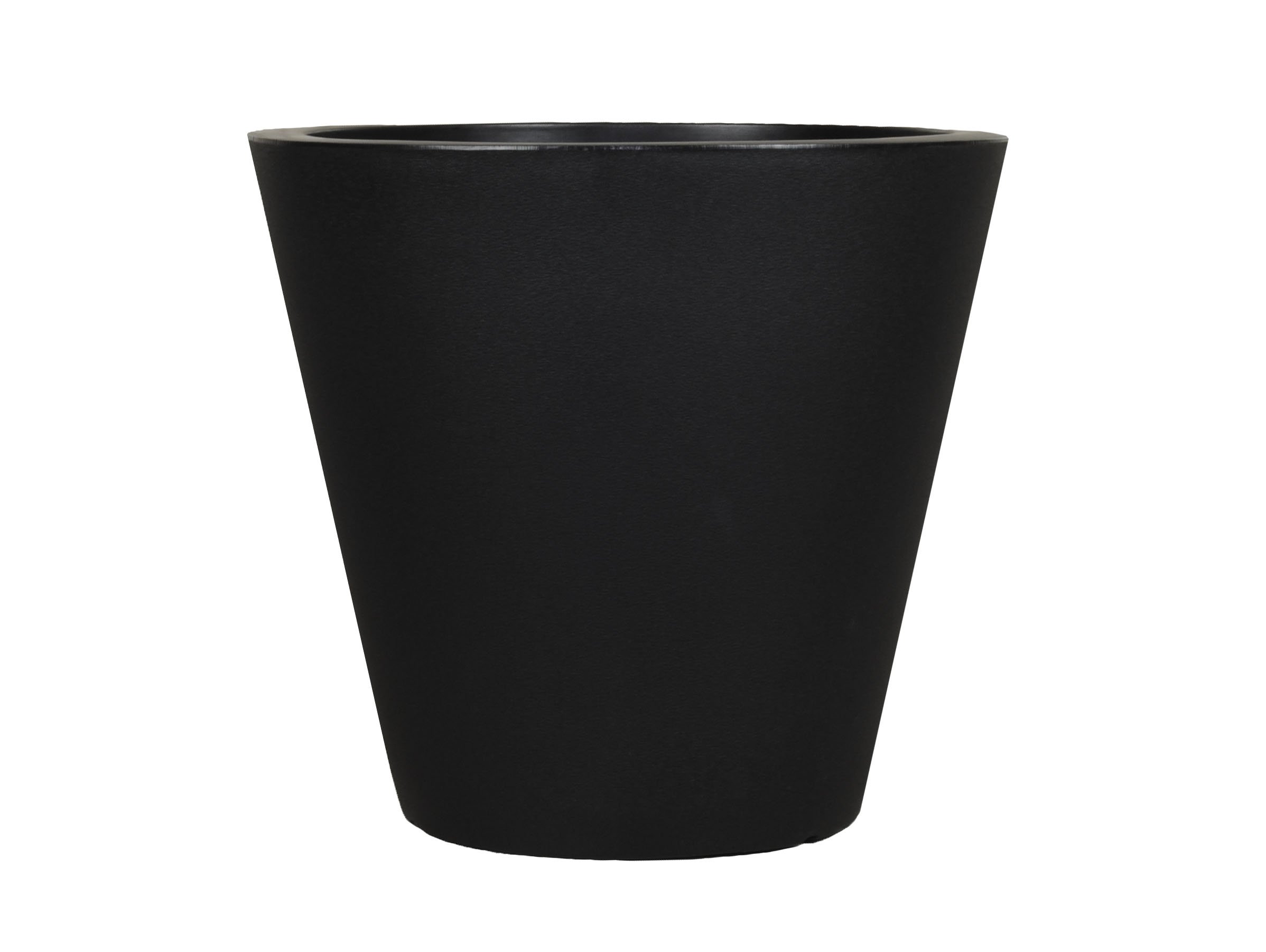 Tusco Products CR20BK 20-Inch Black Cosmopolitan Short Round Garden Planter - Perfect for Indoor Plants, Outdoor Patio Decor, and Balcony Gardening