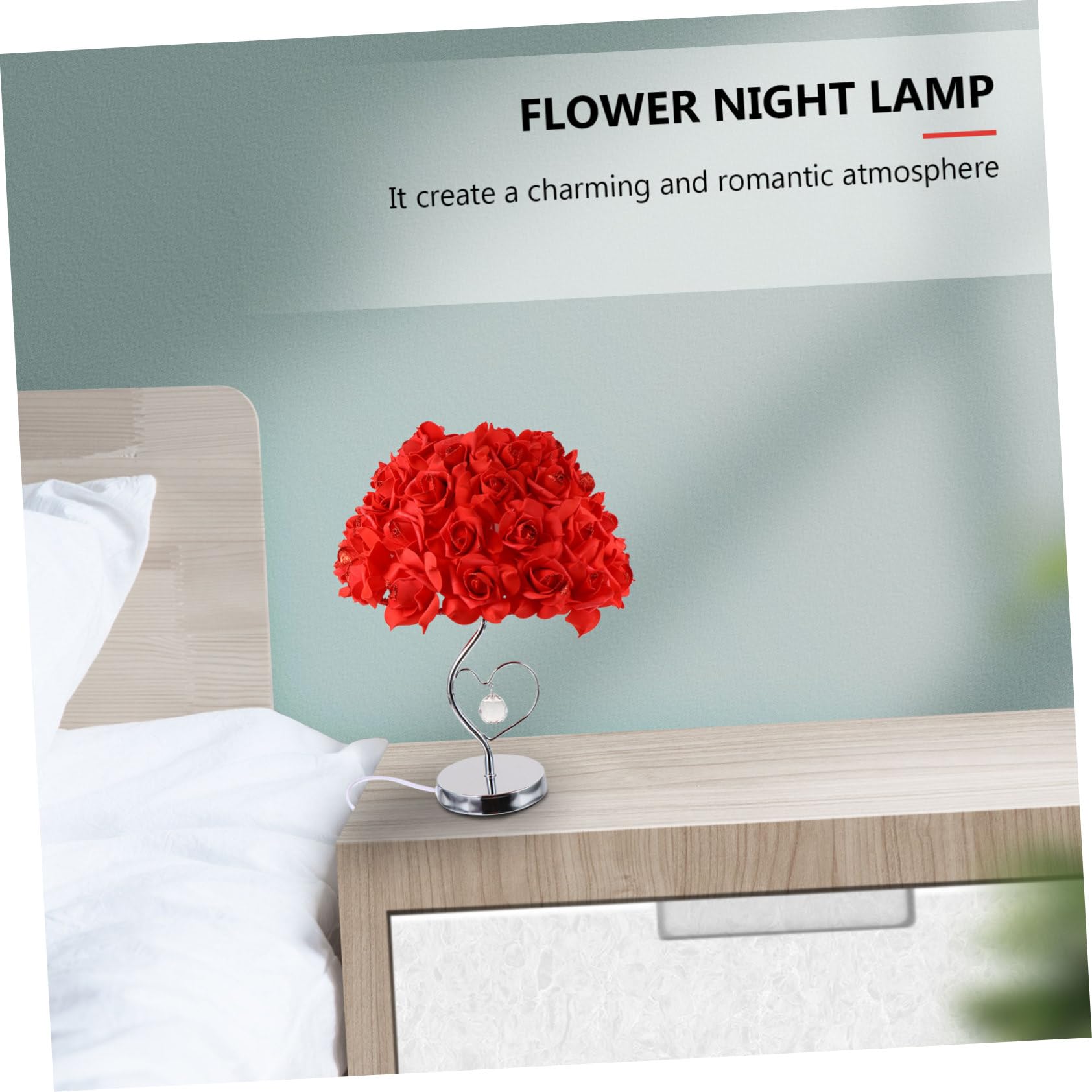 Romantic LED Rose Flower Lamp - Artificial Rose Bouquet Desk Light, Bedside Night Light for Home Decor, Wedding, Anniversary & Valentine's Day Gift | Perfect for Bedroom, Living Room & Romantic Dinner Setting