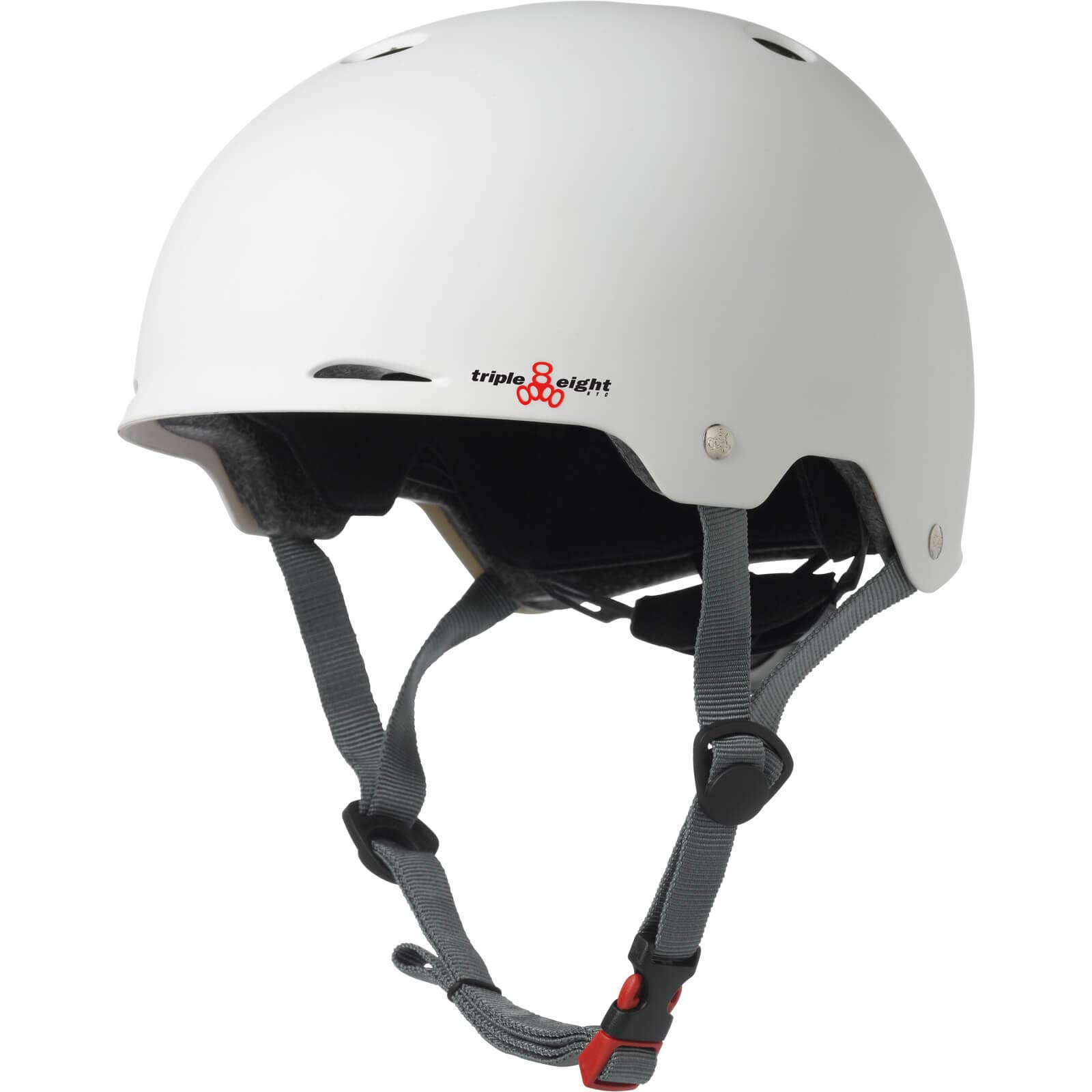 Triple 8 Gotham White Matte Rubber X-Small/Small Skateboard Helmet - CE/CPSC Certified Safety Gear for Skateboarding, Roller Skating & Scooter Riding