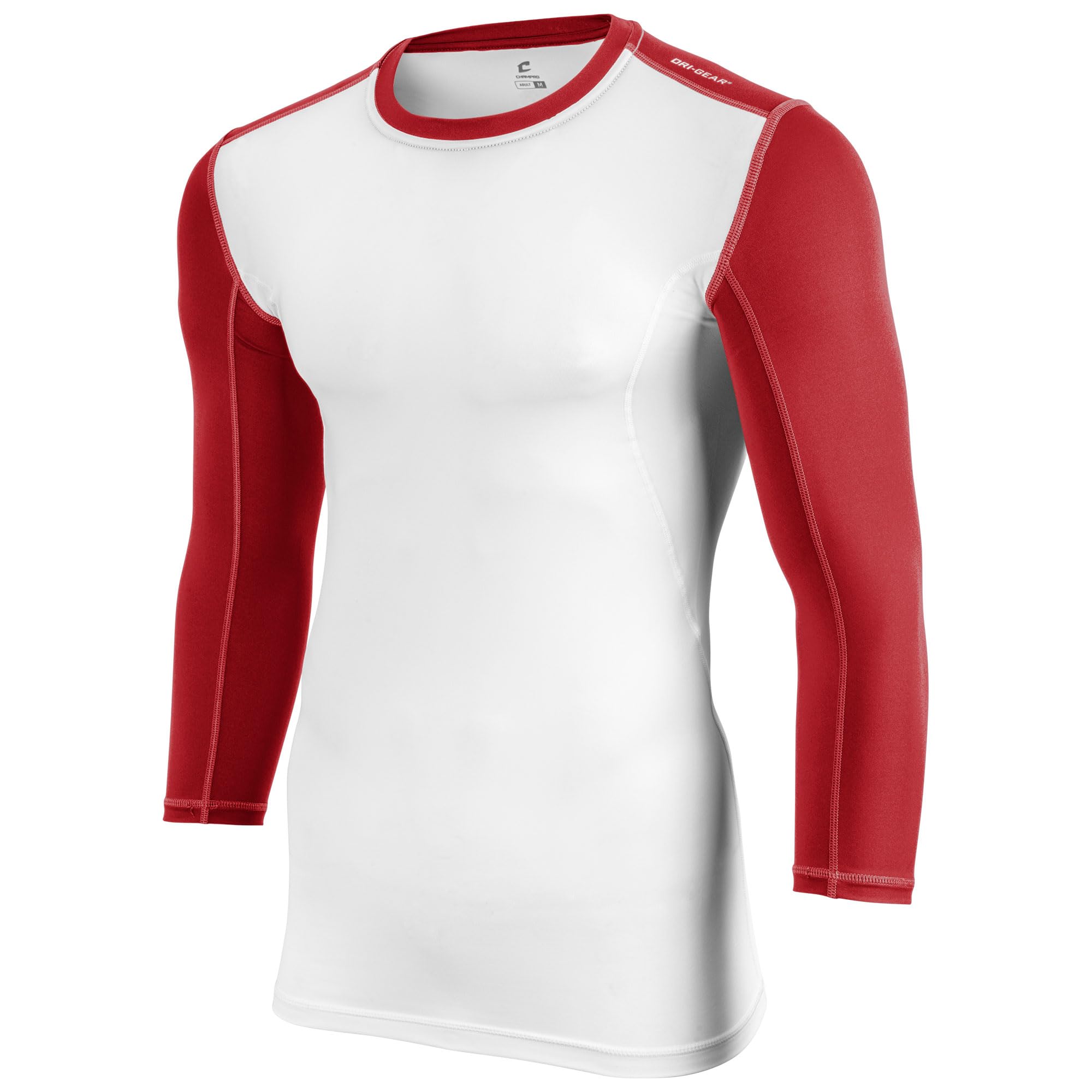 CHAMPRO Lightning Men's 3/4 Sleeve Compression Shirt - Moisture Wicking Baselayer for Football, Basketball & Baseball - Performance Athletic Top for Training & Sports