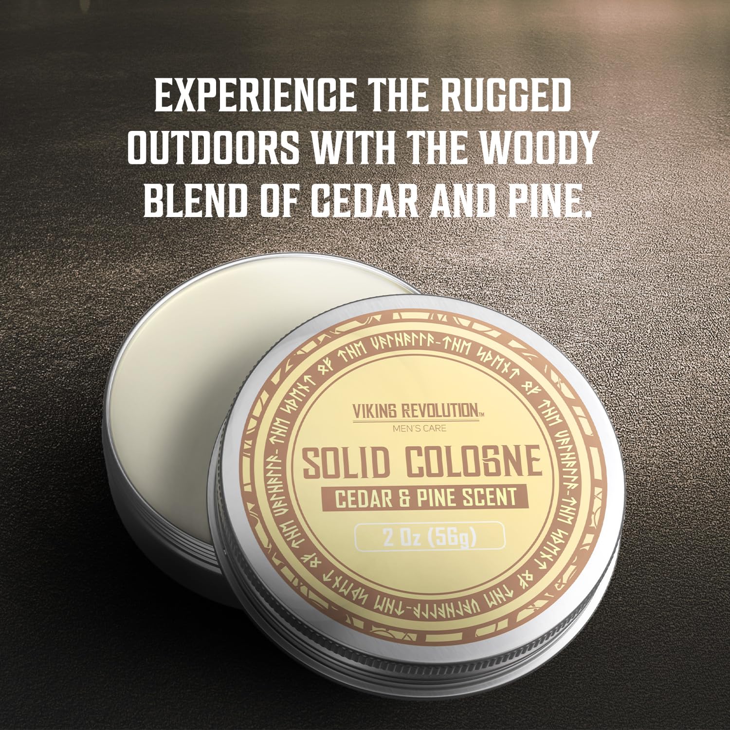 Viking Revolution Cedar & Pine Solid Cologne for Men - 2 Oz Long-Lasting Scented Balm, Travel-Friendly Cologne Wax | Perfect for Daily Use, Grooming & On-The-Go Freshness