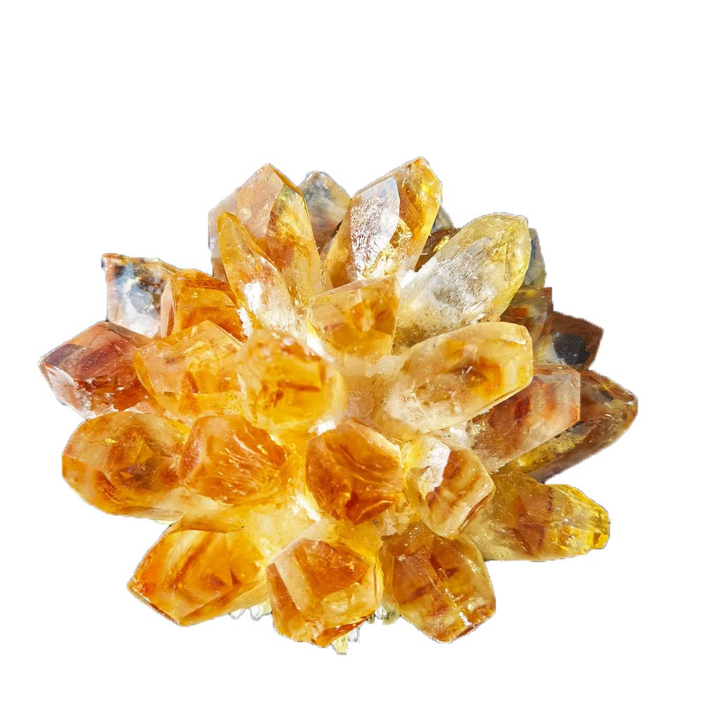 Natural Yellow Quartz Crystal Citrine Clusters - 0.6lb Raw Healing Stones for Home Decor, Meditation & Reiki Energy Healing | Perfect for Display, Feng Shui & Spiritual Gifts