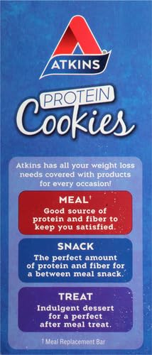 Atkins Peanut Butter Protein Cookies - Low Carb Keto Friendly Snack, High Protein Dessert with 3g Net Carbs & 1g Sugar, Gluten Free Fiber Rich Treat (4 Pack) - Perfect for On-the-Go Energy, Post-Workout Recovery & Healthy Weight Management