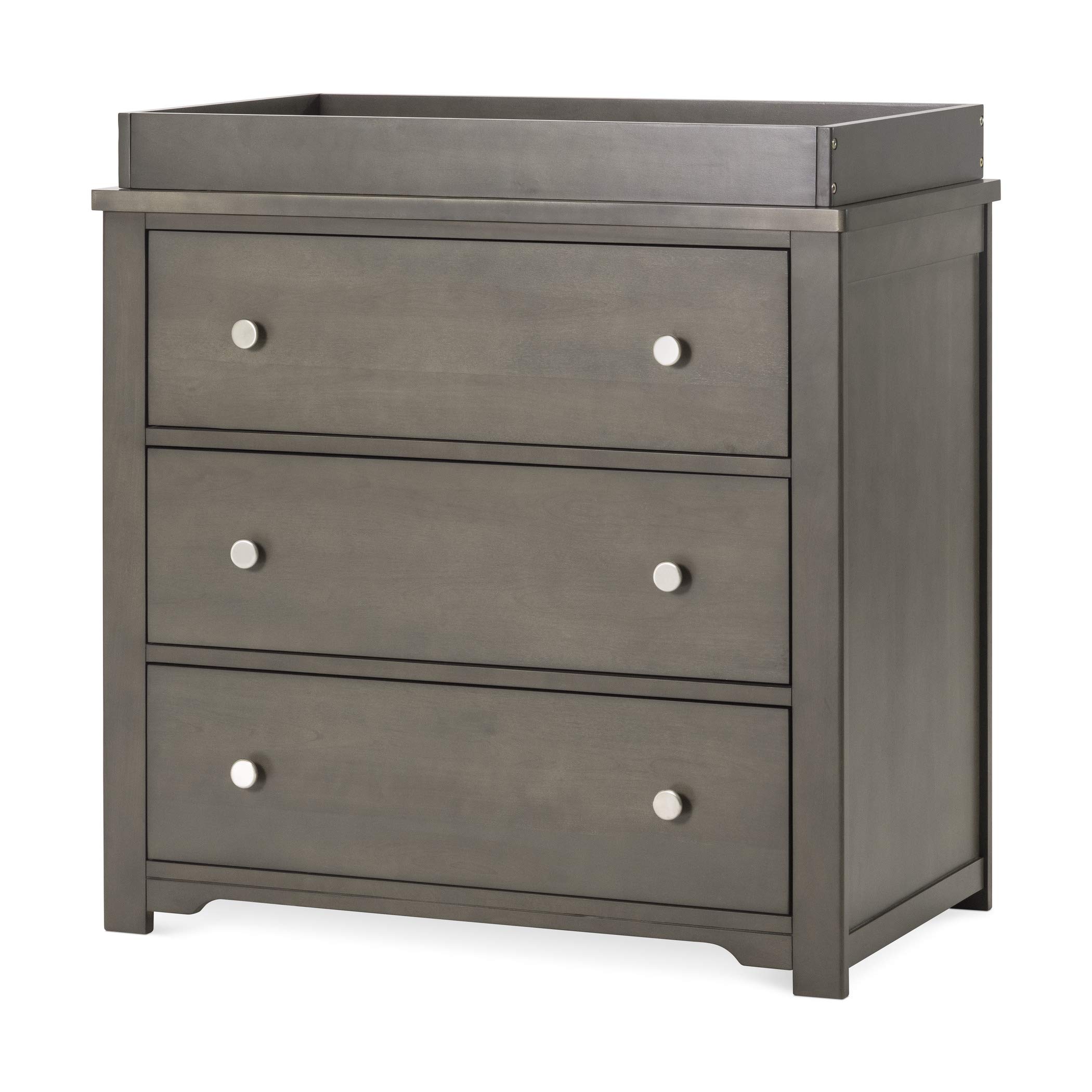 Forever Eclectic Harmony 3-Drawer Dresser with Dressing Kit in Dapper Gray - Perfect for Bedroom Storage & Organization