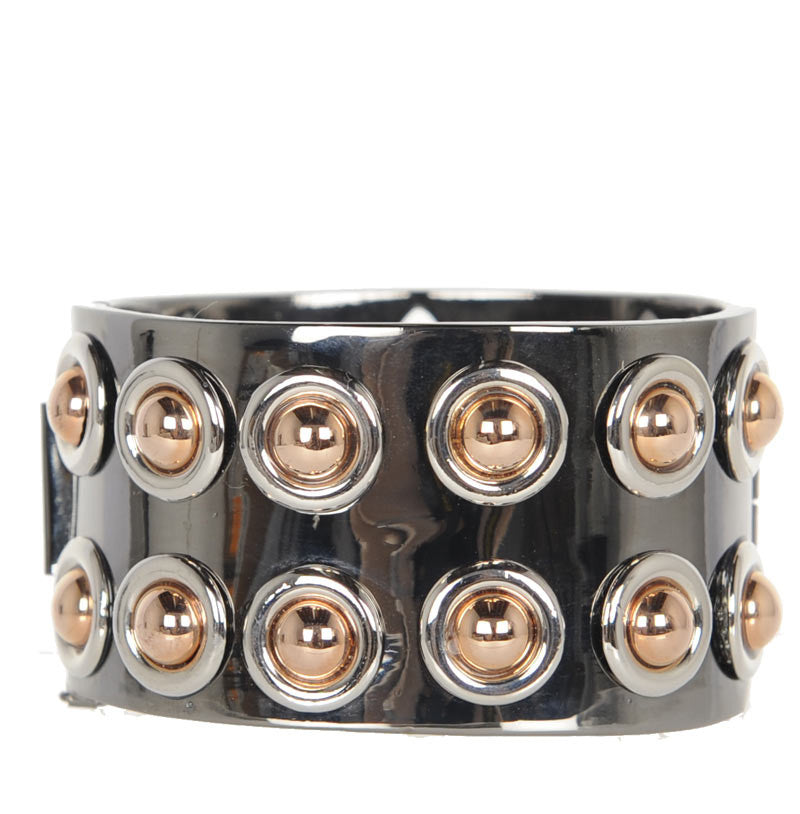 Stylish Dome Studded Cuff Bracelet - Punk Rock Gothic Fashion Accessory for Women - Perfect for Concerts, Parties & Everyday Wear