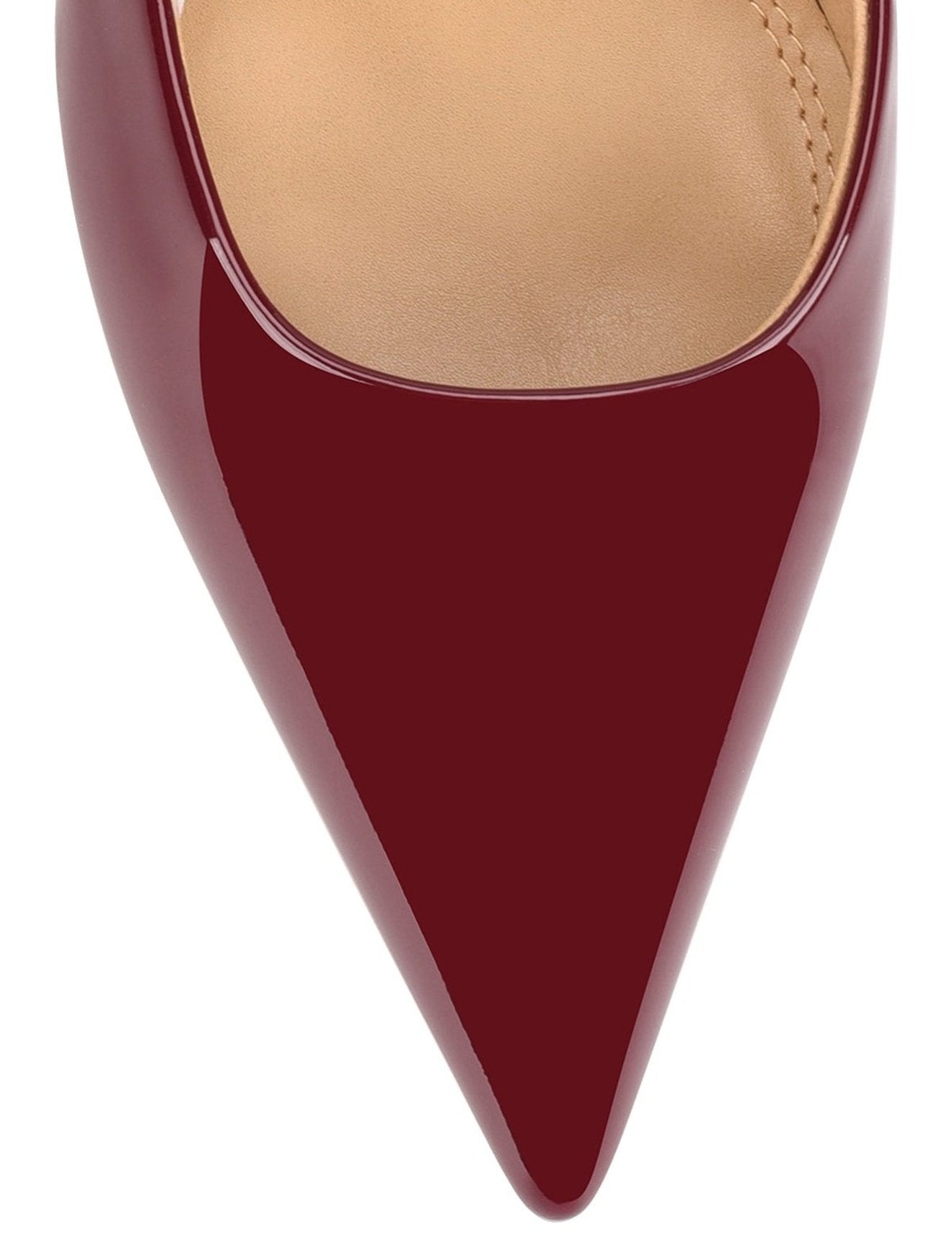 Yasmine Slingback Heels for Women - Wine Red Patent Leather Pointed Toe Pumps - Elegant Dress Shoes for Weddings, Parties & Office Wear