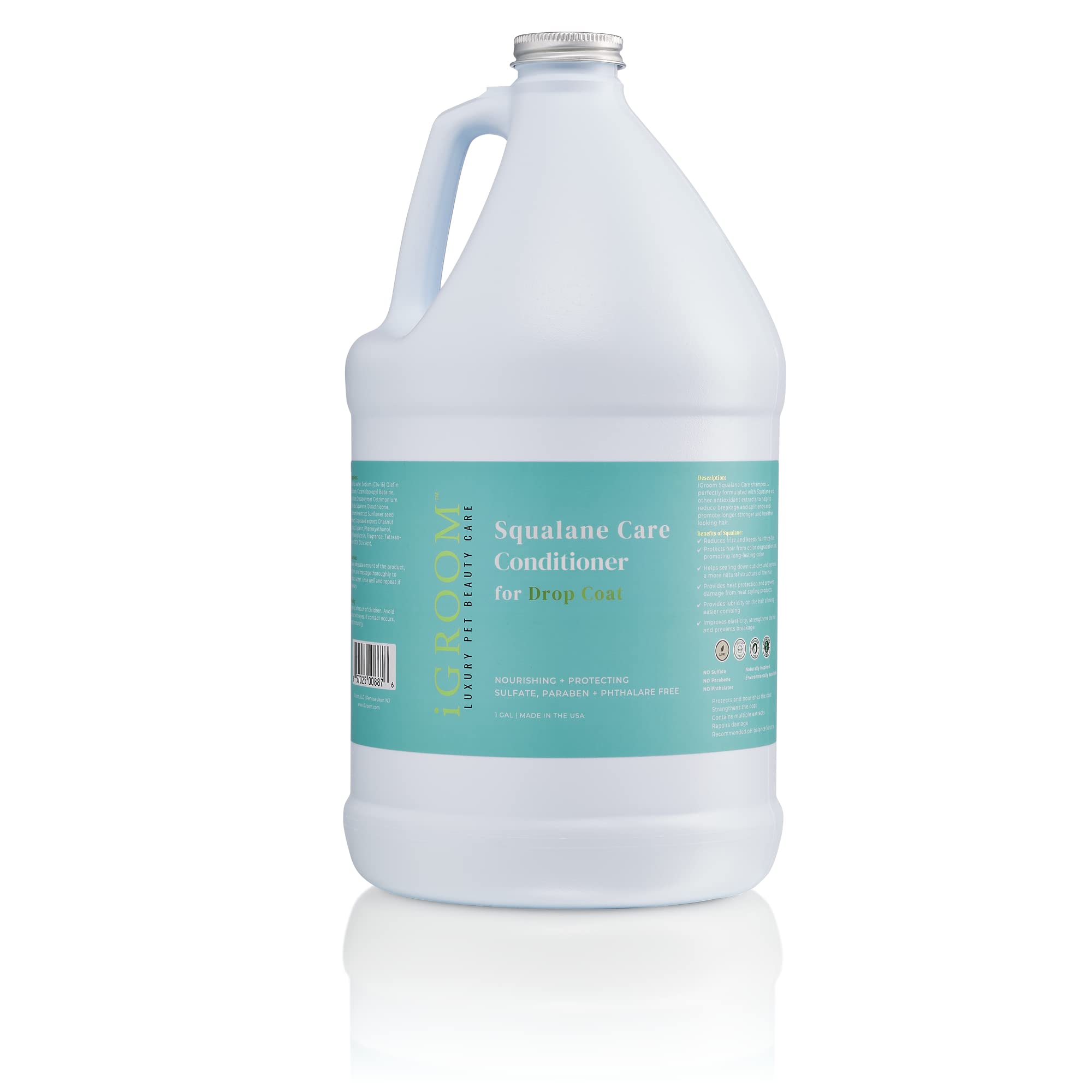 iGroom Squalane Dog Conditioner for Drop Coats - Luxury Pet Grooming Treatment to Optimize Moisture Balance & Deep Conditioning (1 Gallon) - Perfect for Show Dogs, Long-Haired Breeds & Daily Coat Maintenance