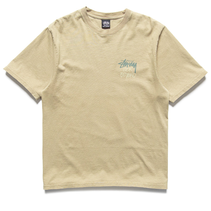 Stussy Look Beyond Pigment Dyed T-Shirt for Men | Vintage Washed Cotton Tee | Streetwear Fashion | Perfect for Casual Outfits & Urban Street Style