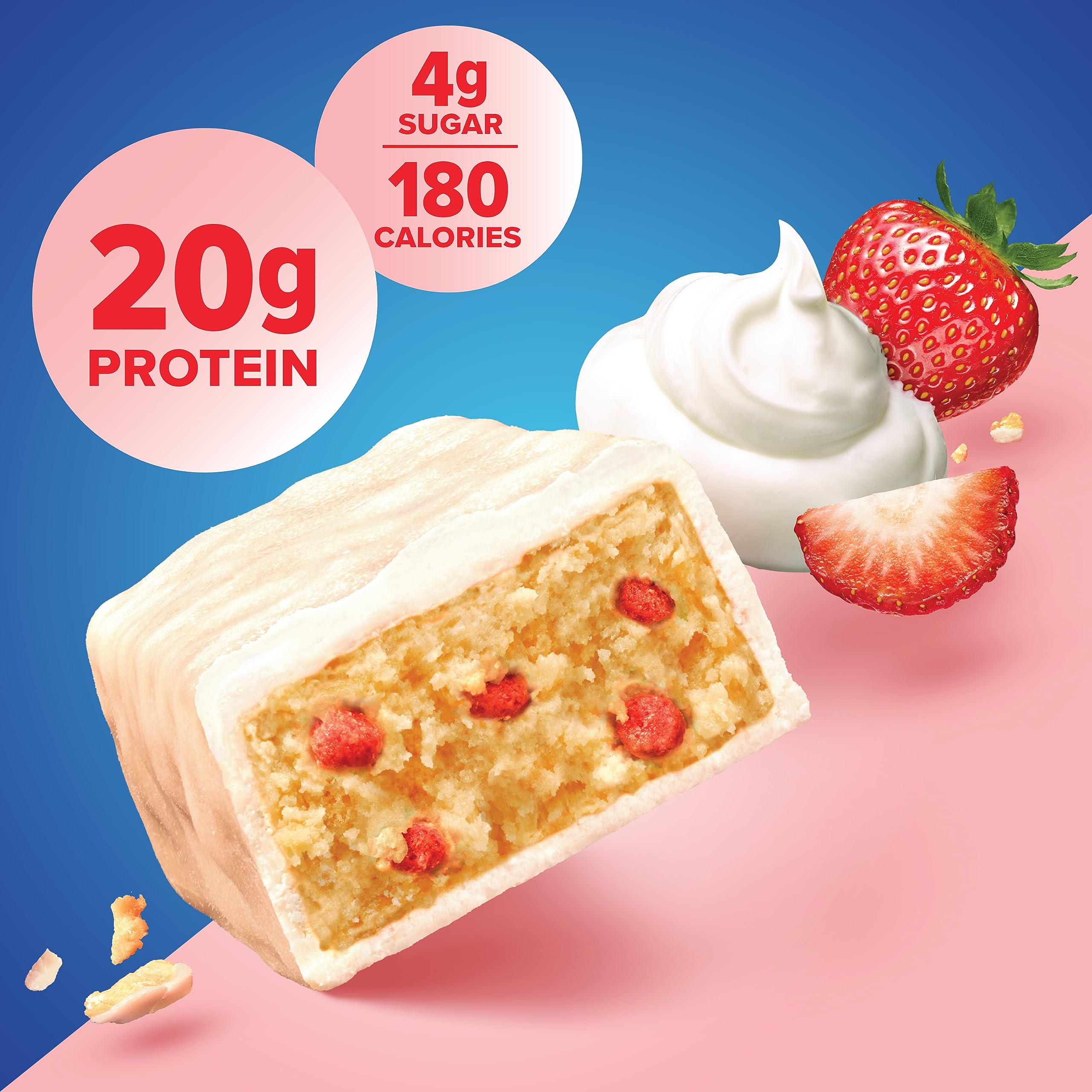 Pure Protein Bars - High Protein, Low Sugar, Gluten Free Snacks for Energy | Strawberry Greek Yogurt Flavor | 36 Pack | Perfect for Gym, Hiking & Healthy On-the-Go Nutrition