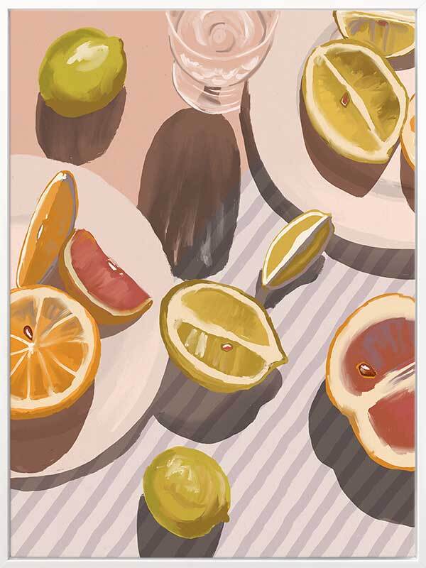 Citrus Fusion Canvas Art Print - Vibrant Fruit Wall Decor for Kitchen, Dining Room & Office - Perfect for Home & Gifts