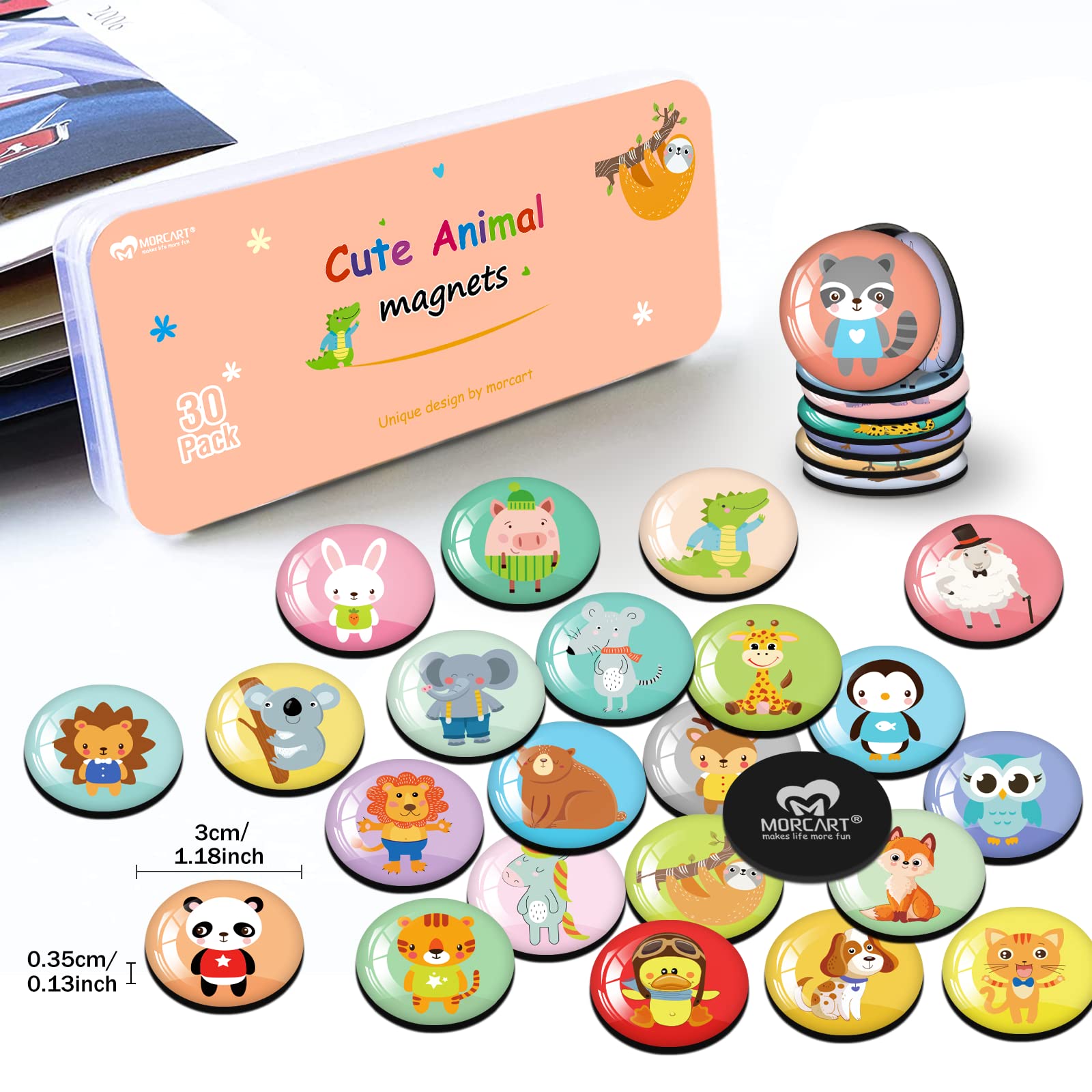 Cute Animal Fridge Magnets Set - Funny Refrigerator Magnets for Kitchen, School, Office & Whiteboard - Decorative Magnetic Gifts for Adults - Perfect for Home, Classroom & Workspace Organization