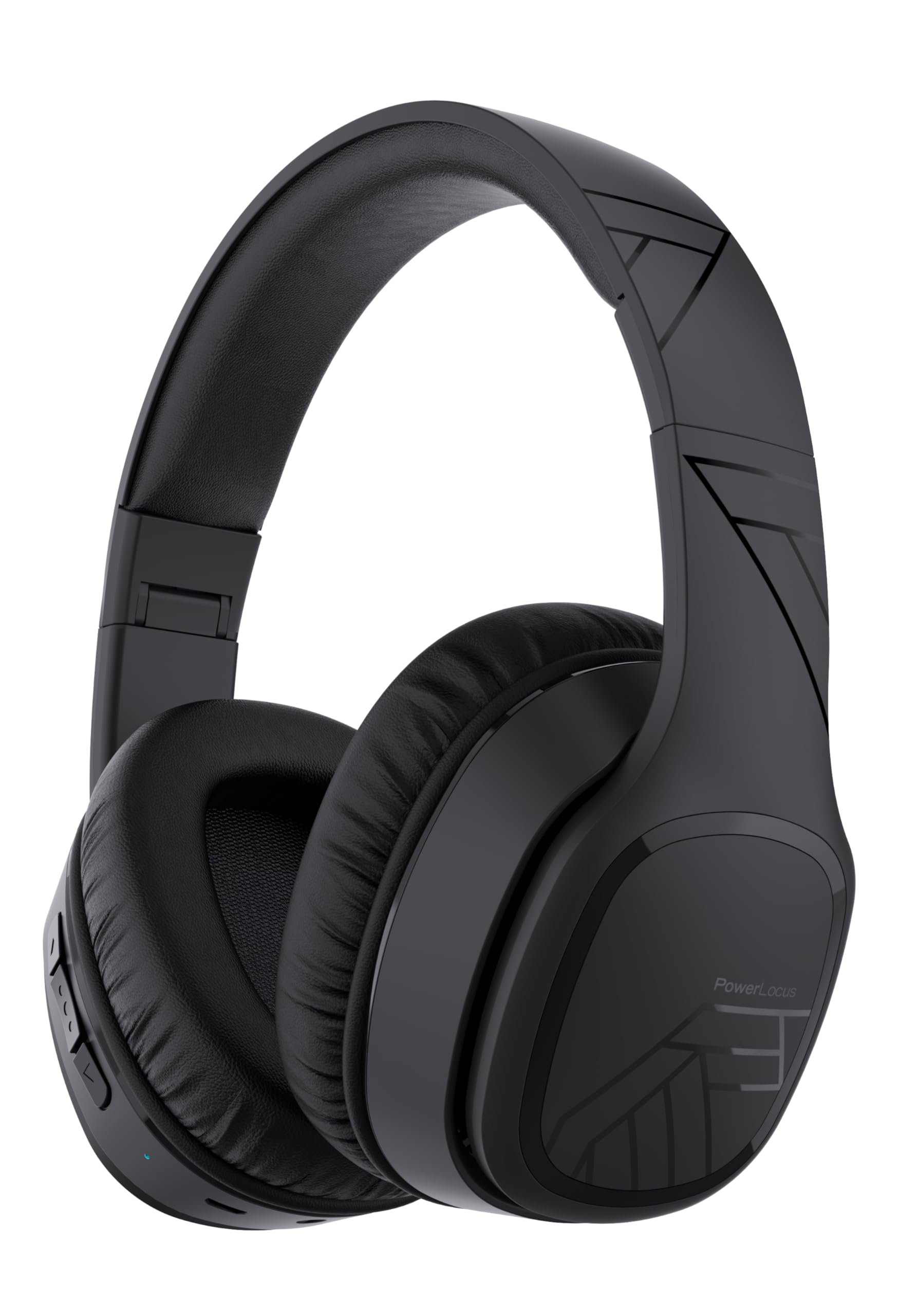 PowerLocus Bluetooth Over-Ear Headphones with Microphone, Wireless Headset with 50-Hour Playtime, Foldable Design & Deep Bass Hi-Fi Stereo Sound - Perfect for Travel, Work, Gaming, Cellphone & PC Use