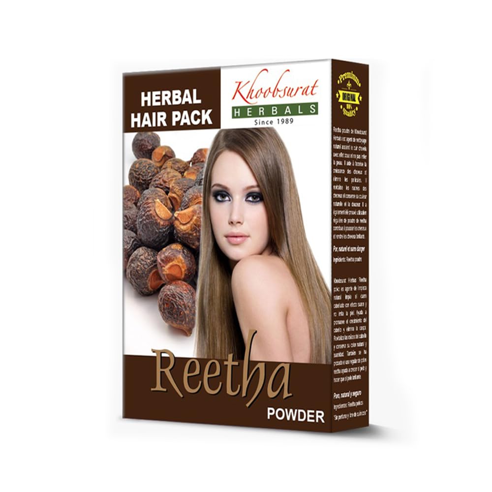 Khoobsurat Herbals Reetha Hair Pack - 100g | Natural Hair Cleanser & Scalp Treatment for Shiny, Healthy Hair | Perfect for Deep Conditioning & Dandruff Control