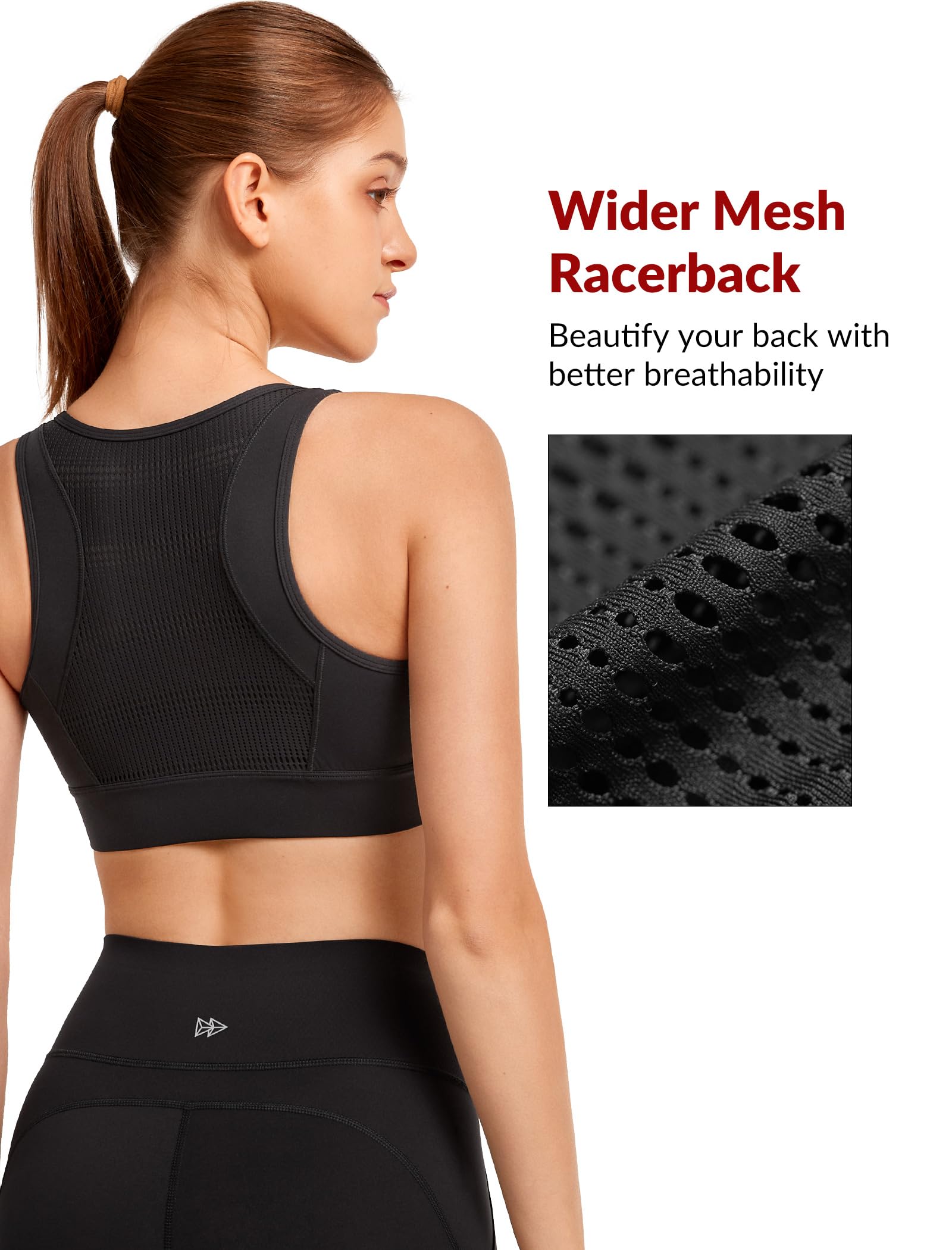 Yvette Front Closure Sports Bras for Women - High Support, Large Bust, Running & Workout Bra - Perfect for Gym, Yoga & High-Impact Activities