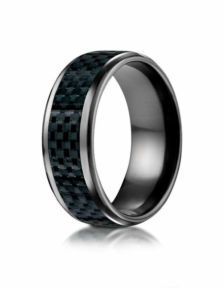 8mm Black Titanium Men's Wedding Band with Carbon Fiber Inlay - Durable & Stylish Ring for Men, Perfect for Engagement, Anniversary, and Everyday Wear