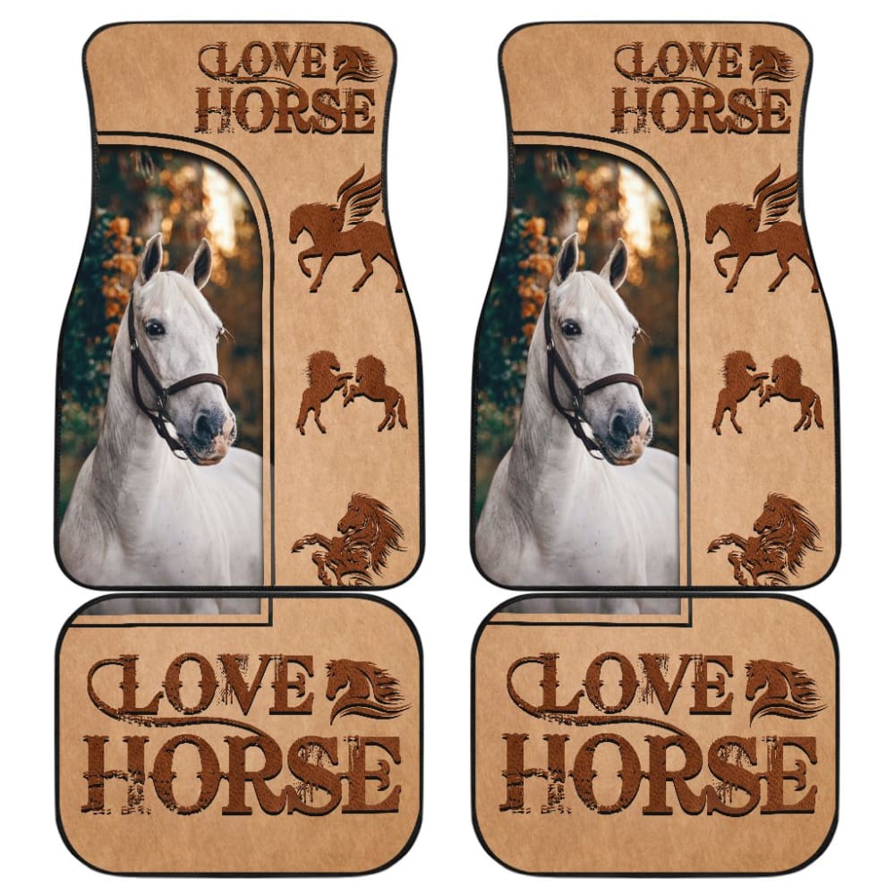 Premium Horse-Themed Car Floor Mats for SUVs & Trucks - Non-Slip, Durable & Easy to Clean - Perfect for Equestrian Lovers & Western Style Vehicles (Model 211203)