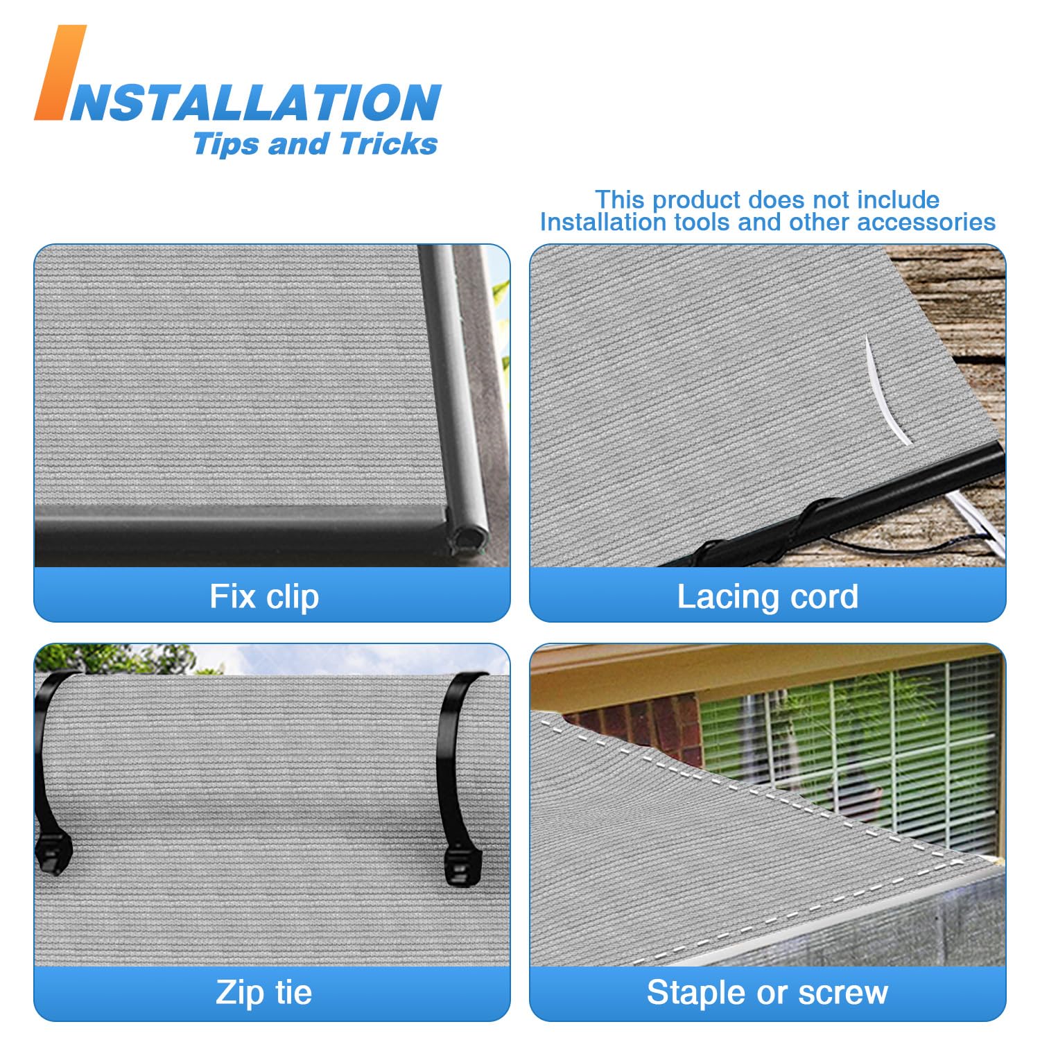 TANG Sunshades Depot 8x143 Ft Light Gray Sunscreen Shade Fabric Roll - 95% UV Block Privacy Screen & Windscreen Mesh for Outdoor Garden, Greenhouse, Barn, Patio, and Pool Cover - Durable Shade Cloth with No Grommets