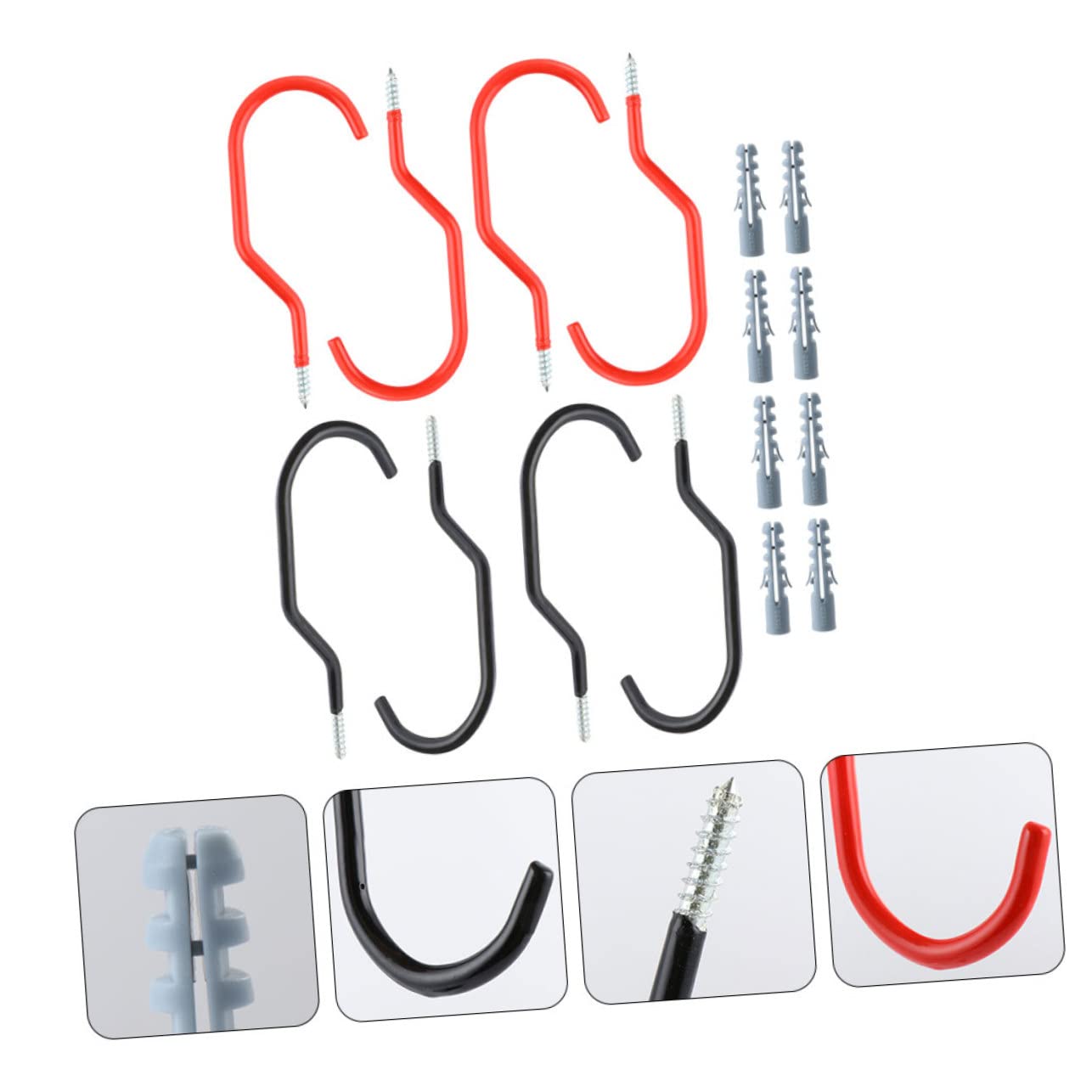 Universal Bike Wall Hanger Hook Set - 16 Pcs Heavy Duty Bicycle Storage Rack for Garage & Home Organization | Drywall Safe Bike Parking Solution for Cycling Enthusiasts | Perfect for Indoor Bike Storage, Garage Organization & Space Saving