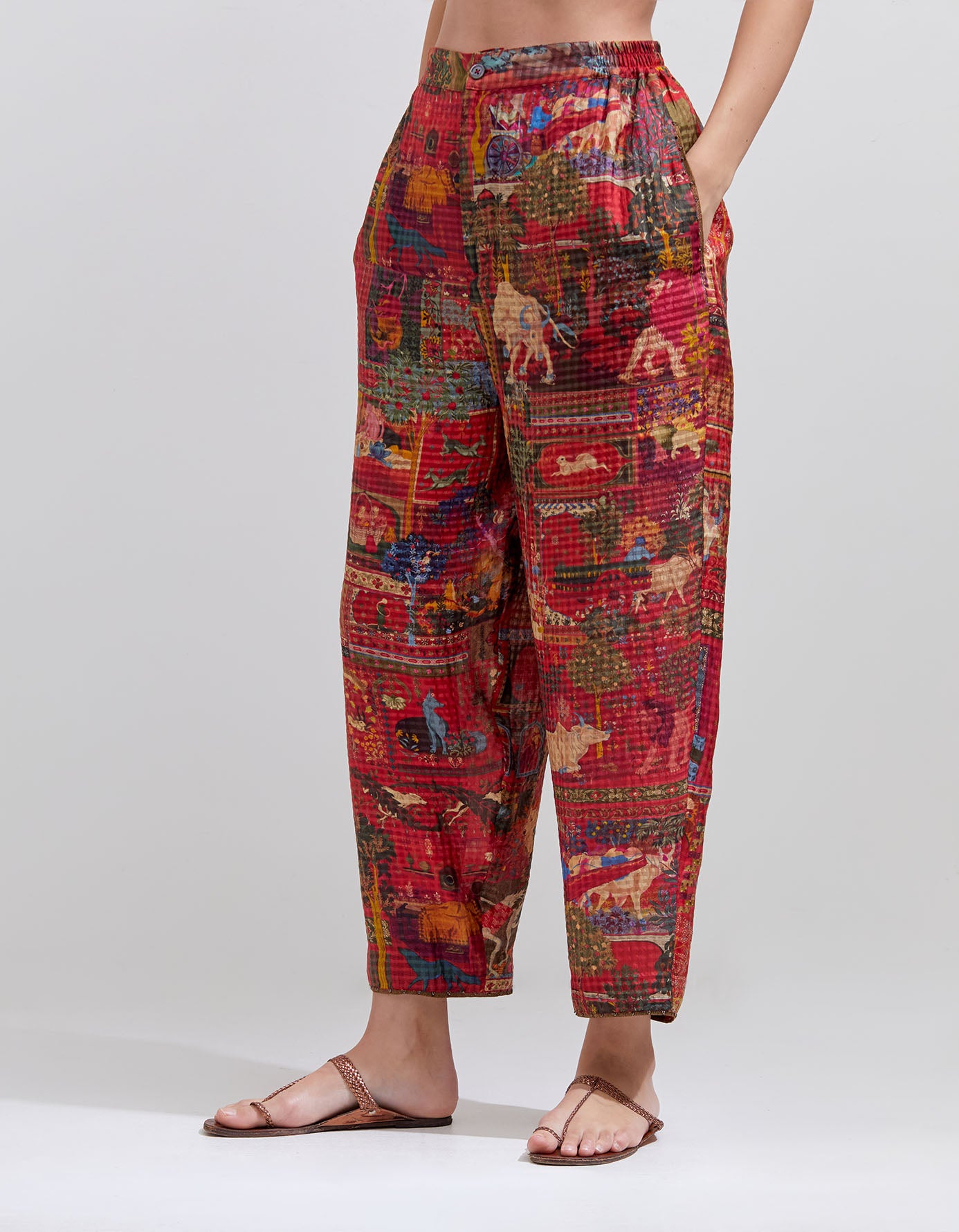 Aisha Salwar Silk Check Crimson - Elegant Indian Traditional Dress for Women | Perfect for Weddings, Festivals & Special Occasions